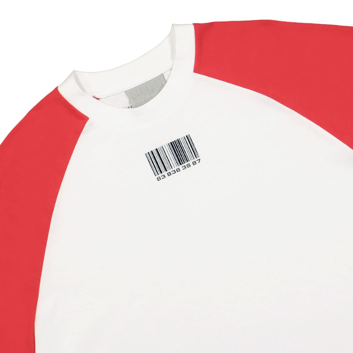 VTMNTS Colorblock Raglan Longsleeve White,Red Detail view 3 | Gate