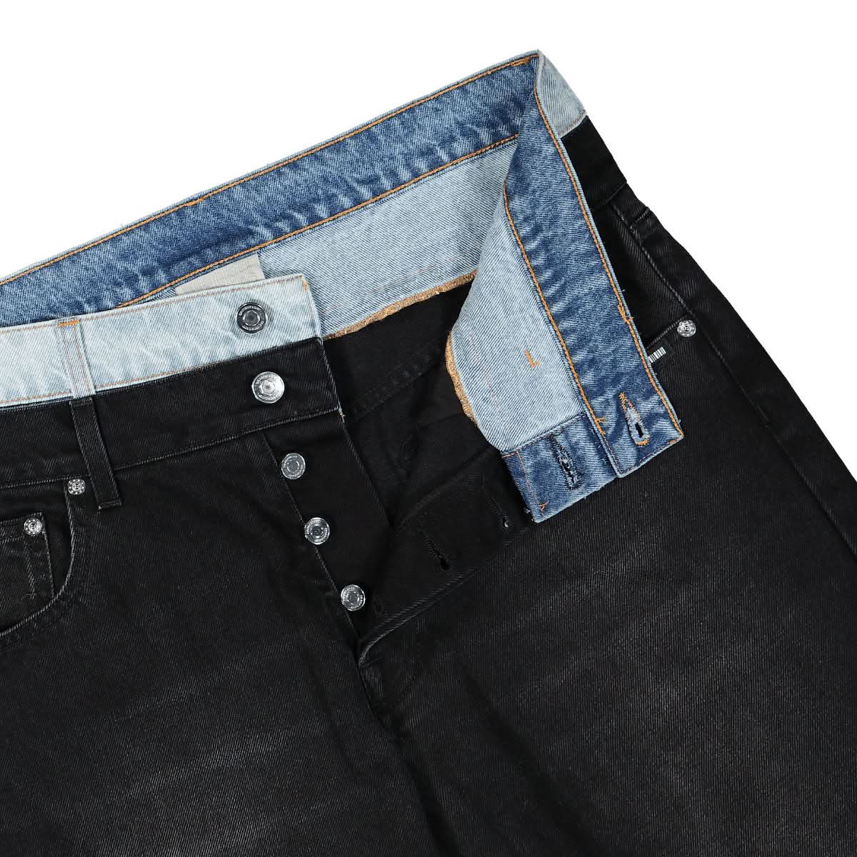 VTMNTS Double Waist Denim Jeans Black,Blue Detail view 4 | Gate