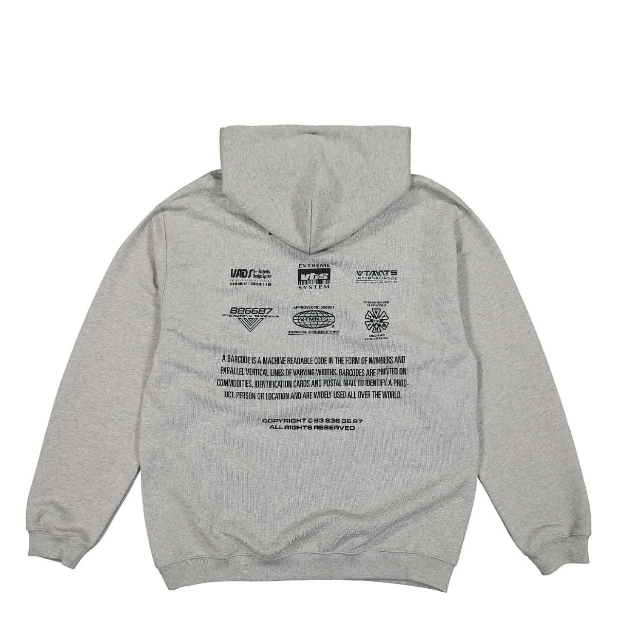 VTMNTS Movie Barcode Definition Hoodie Grey Detail view 1 | Gate