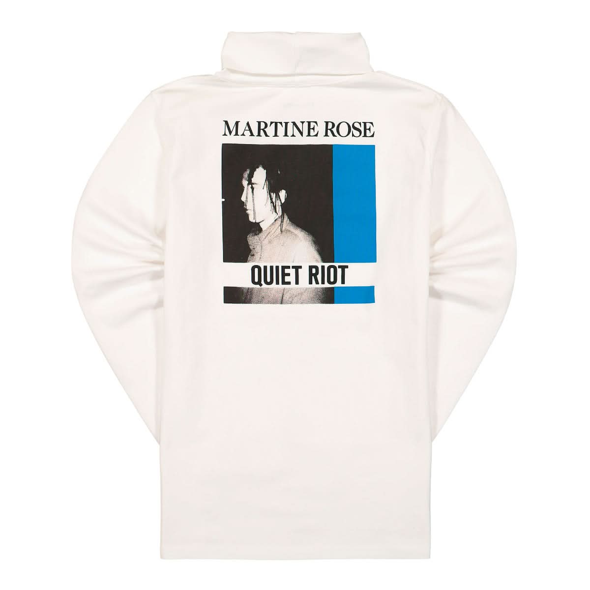 Martine Rose Graphic Turtle Neck Shirt White Detail view 2 | Gate