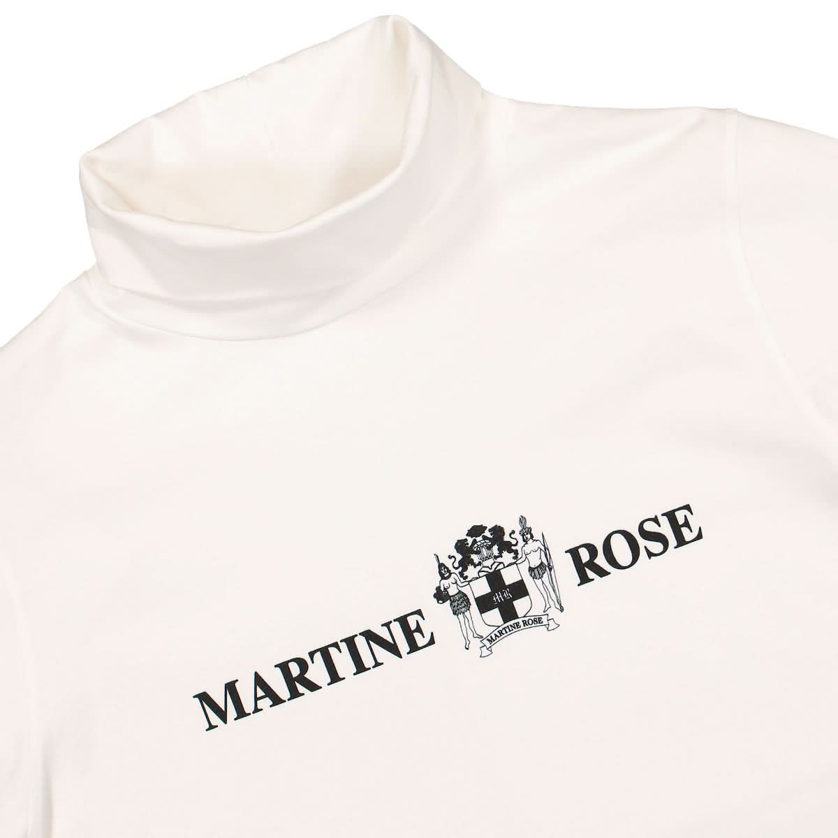 Martine Rose Graphic Turtle Neck Shirt White Detail view 3 | Gate