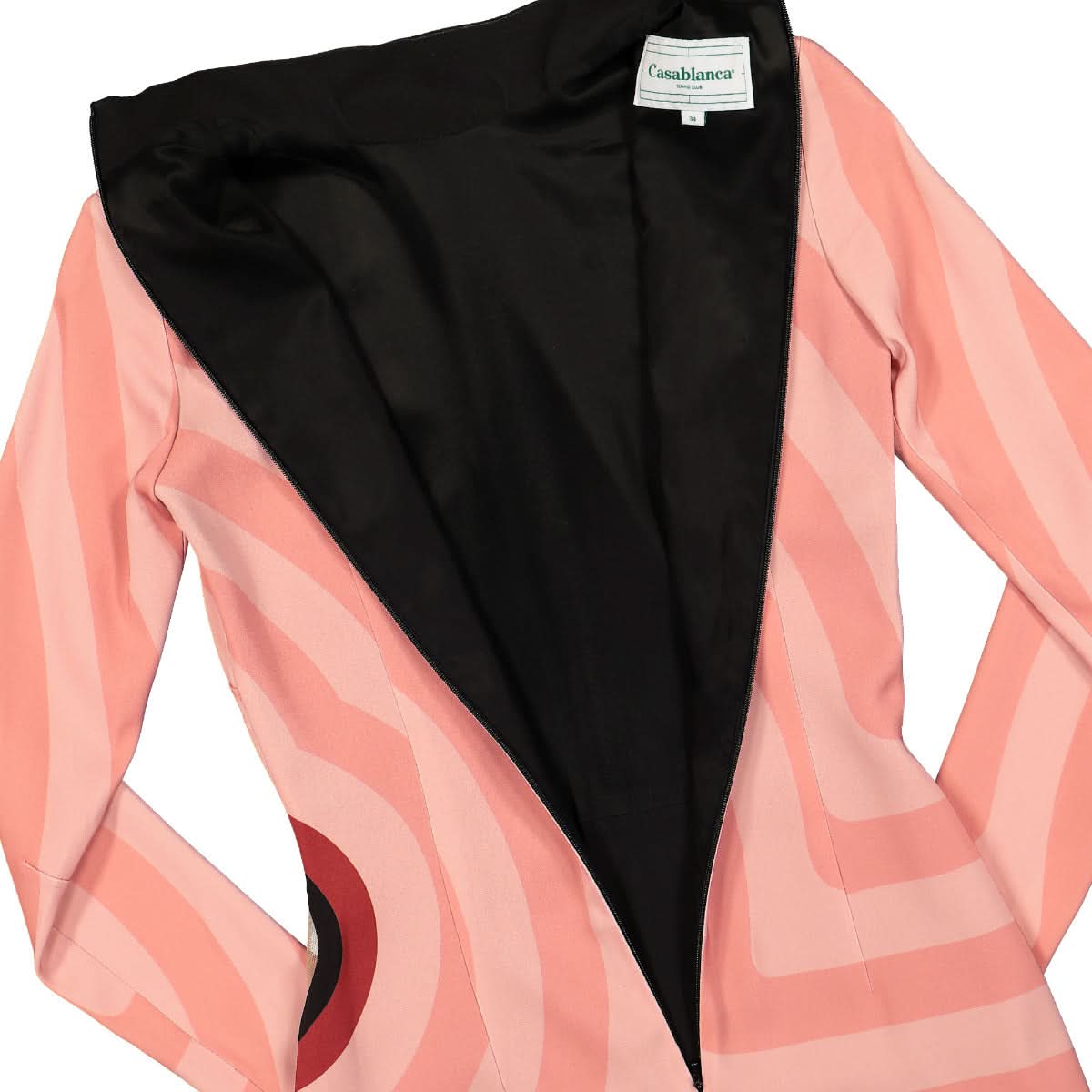 Casablanca Printed Stretch Cady Dress Pink Detail view 3 | Gate