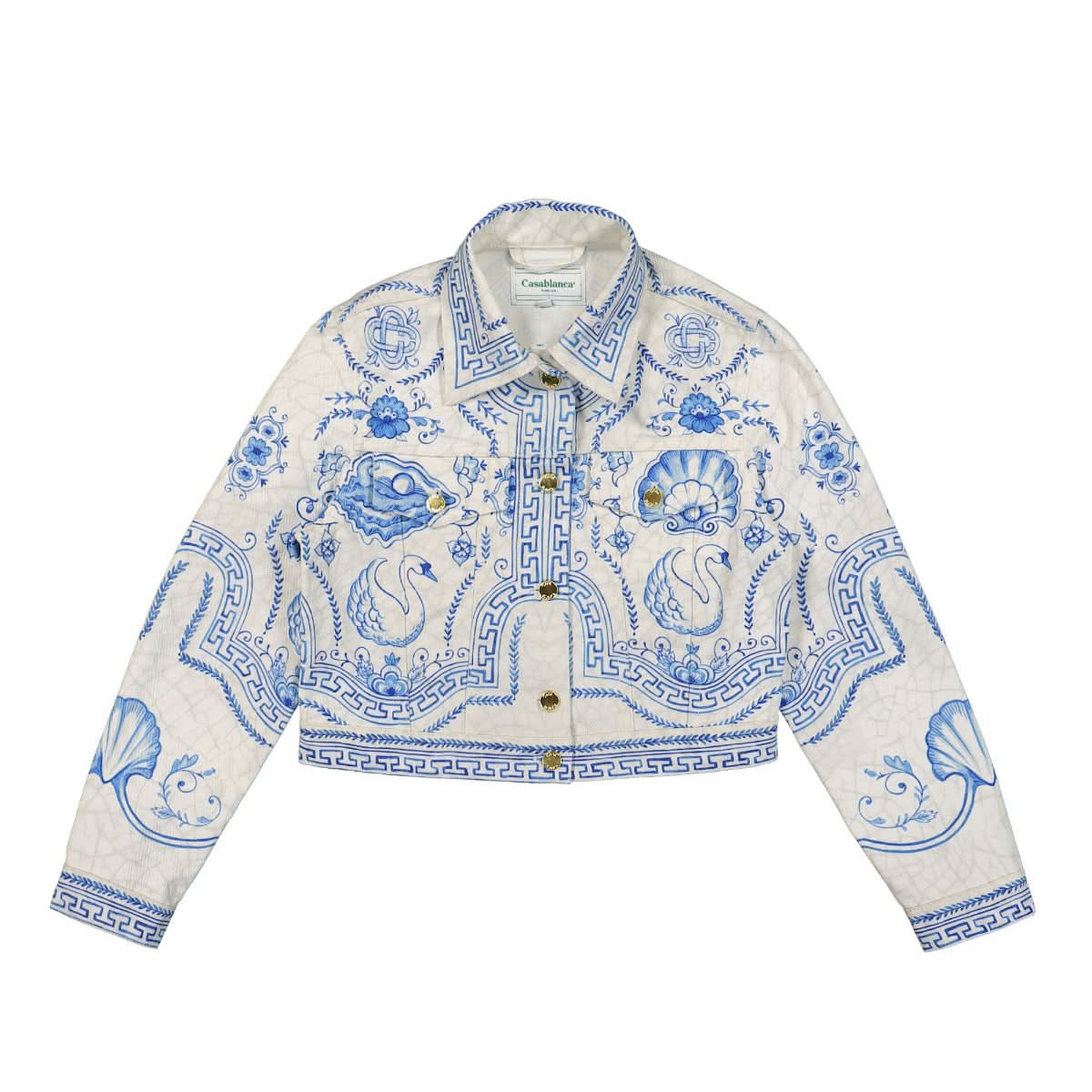 Casablanca Classic Printed Denim Jacket Multicolor Detail view 1 | Gate