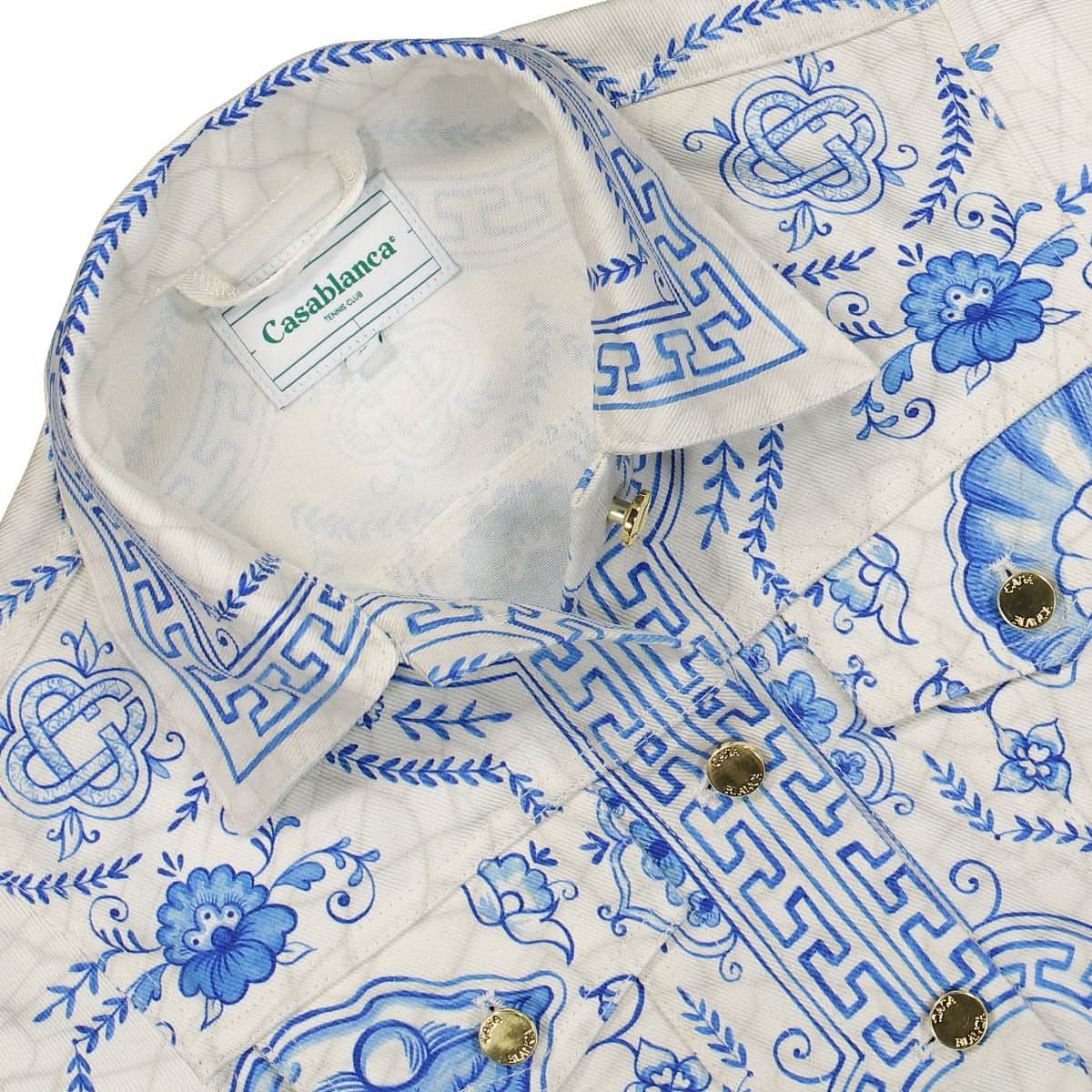 Casablanca Classic Printed Denim Jacket Multicolor Detail view 3 | Gate