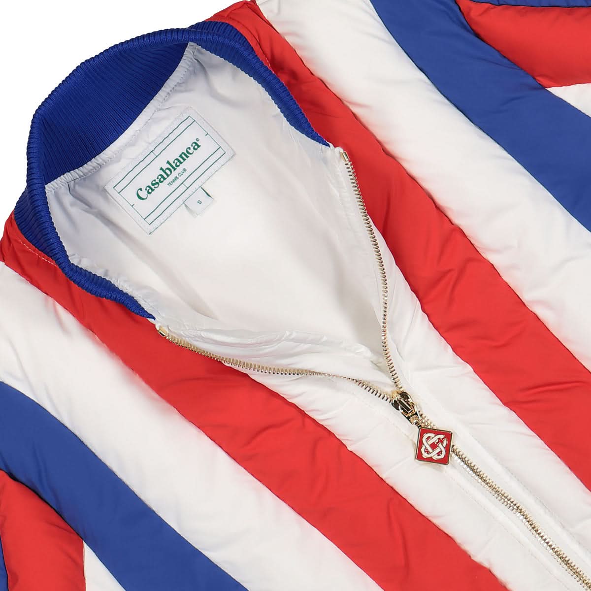 Casablanca Curve Panel Puffer Bomber Jacket Multicolor Detail view 3 | Gate