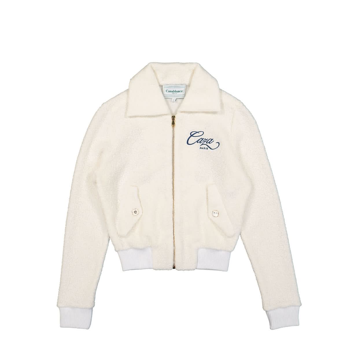 Casablanca Caza Terry Track Jacket White Detail view 1 | Gate