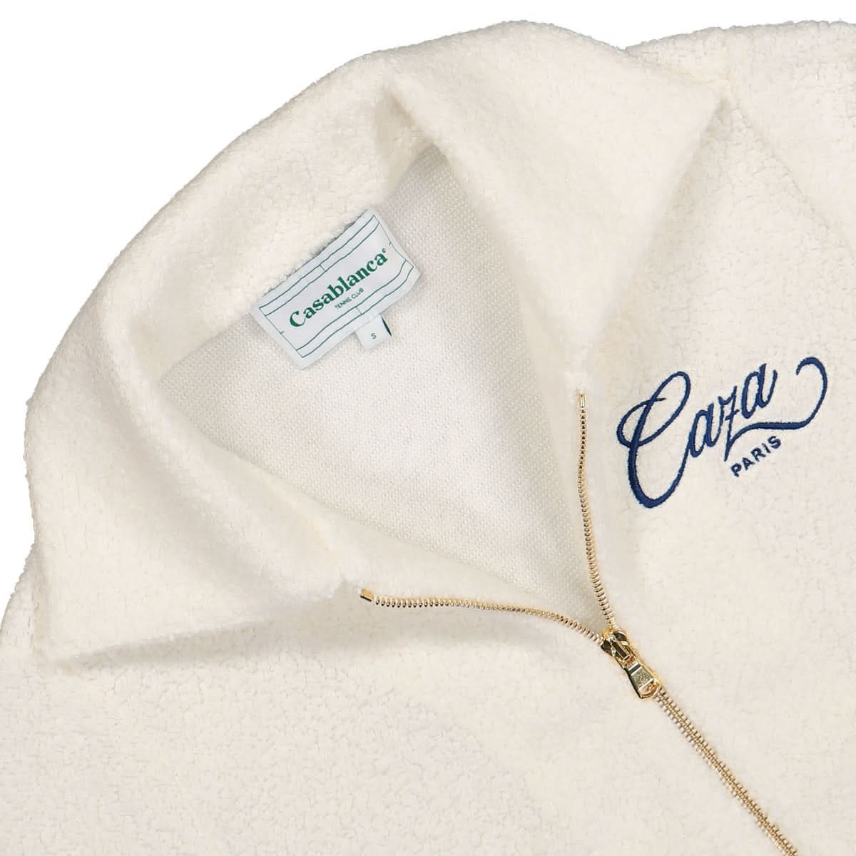 Casablanca Caza Terry Track Jacket White Detail view 3 | Gate