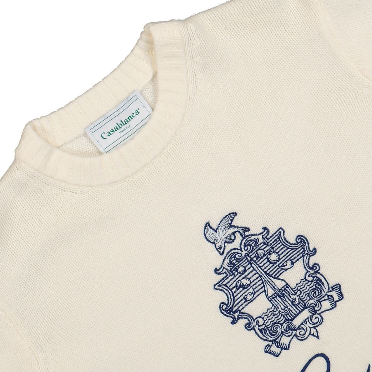 Casablanca Embleme de Caza Intarsia Jumper White Detail view 3 | Gate