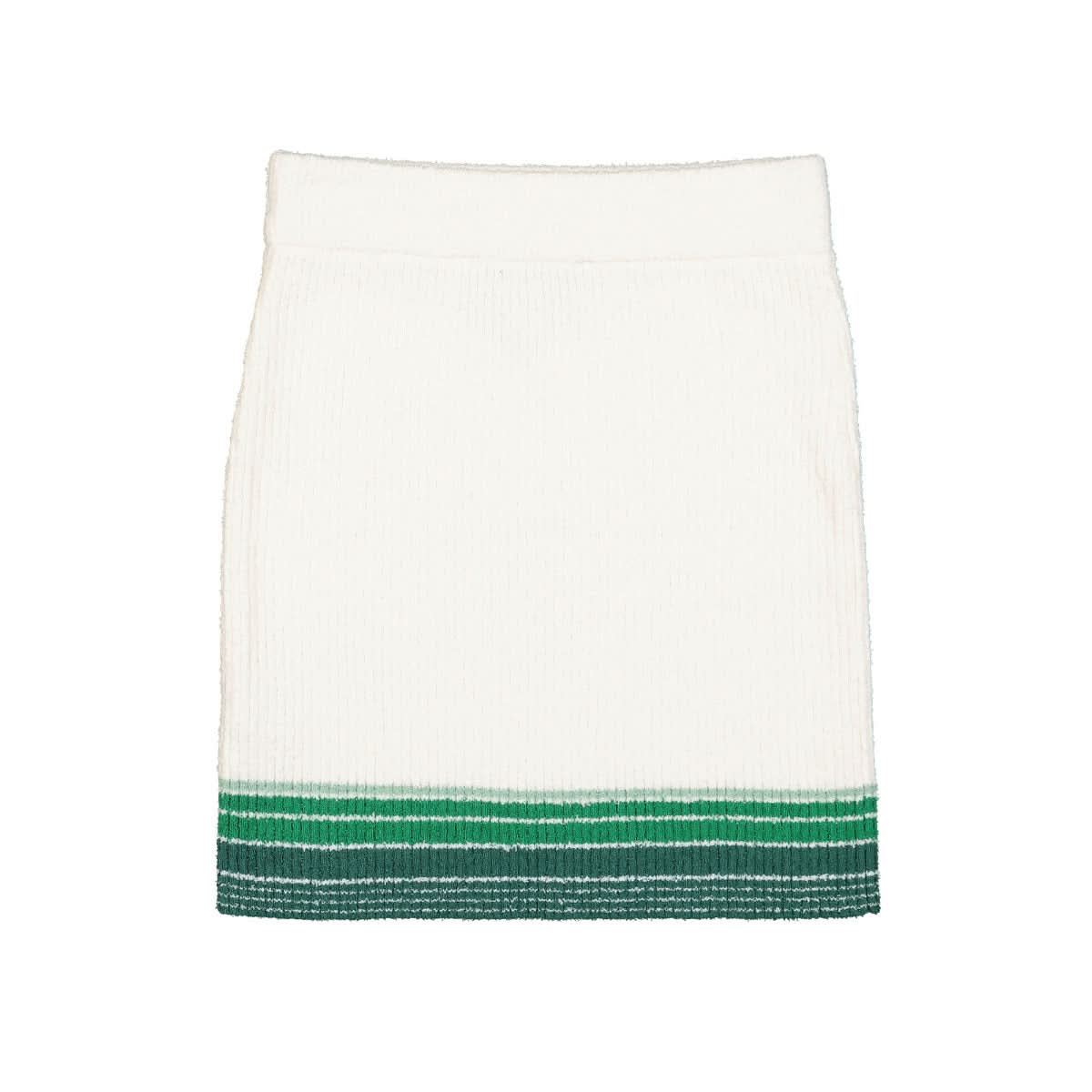 Casablanca Knit Mini Skirt White,Green Detail view 2 | Gate