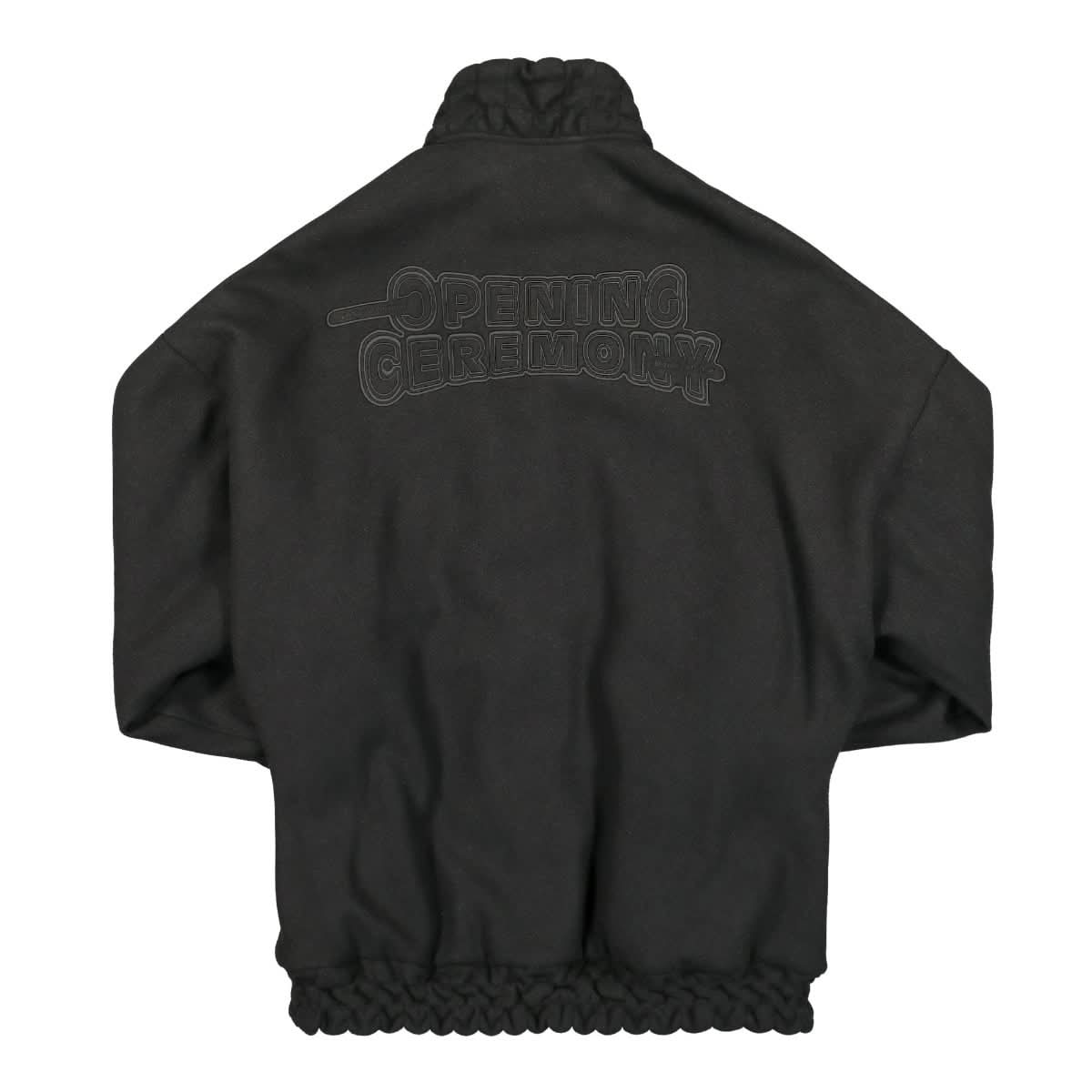Opening Ceremony OC Embroidered Felt Varsity Jacket Black Detail view 1 | Gate