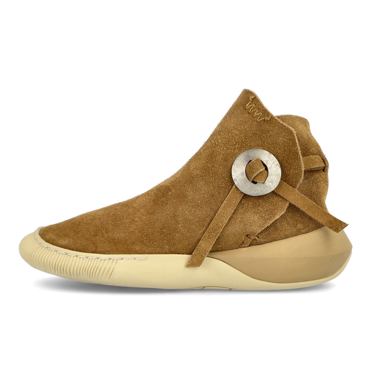 Visvim Gila Moc Trainer Mid II-Folk W Camel Loafers & Lace Ups 320102002008 Detail View 1 | GATE
