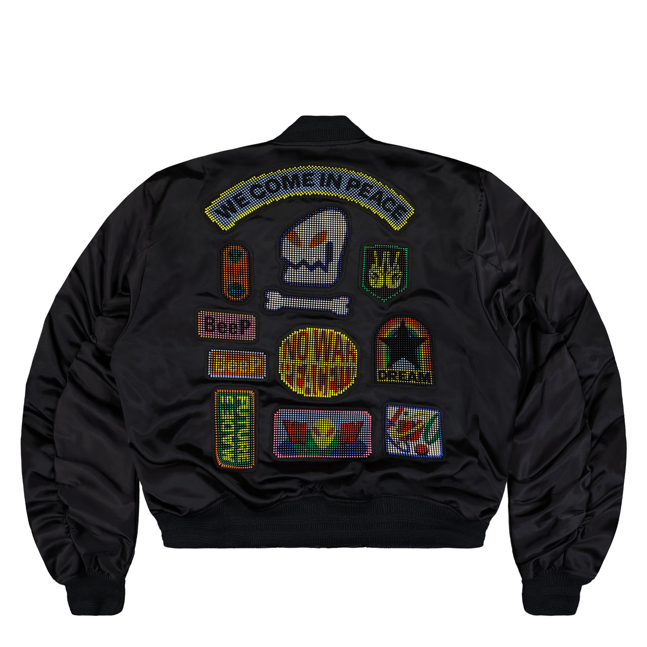 Walter Van Beirendonck Beep Beep Bomber - 3D Patches CC21 Black Jackets 1006A Detail View 1 | GATE