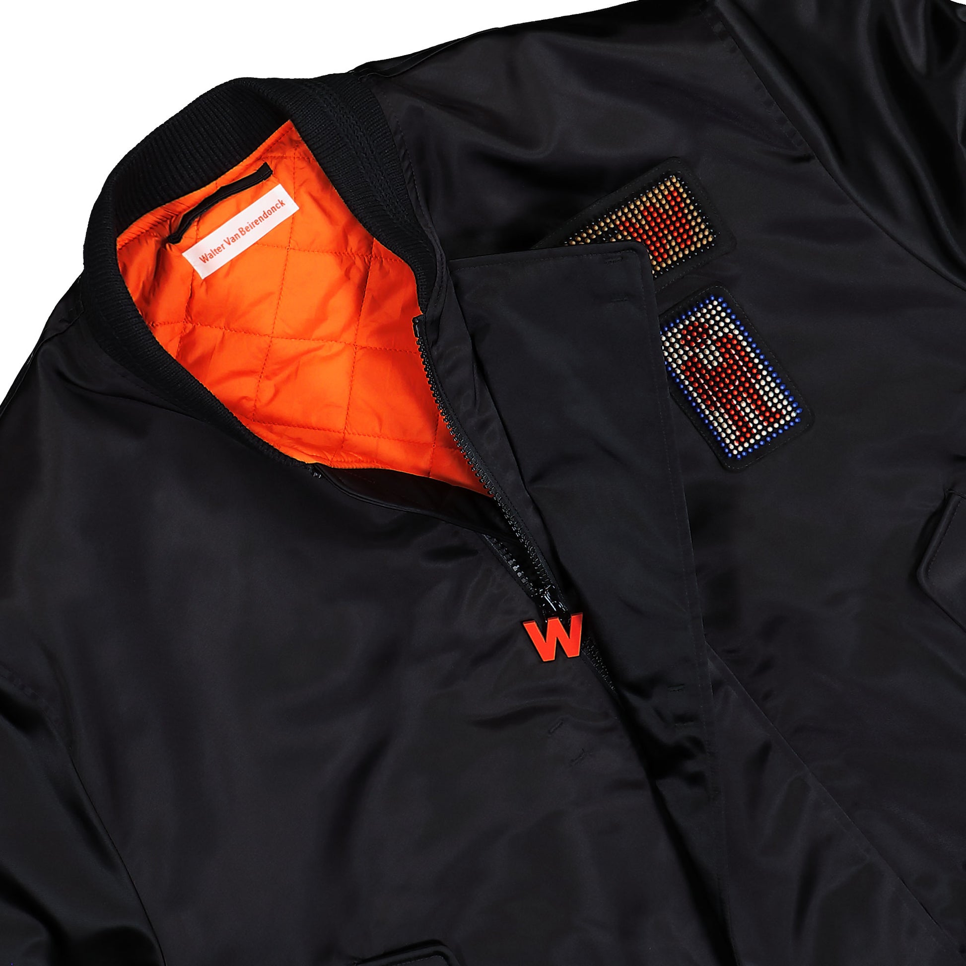 Walter Van Beirendonck Beep Beep Bomber - 3D Patches CC21 Black Jackets 1006A Detail View 3 | GATE