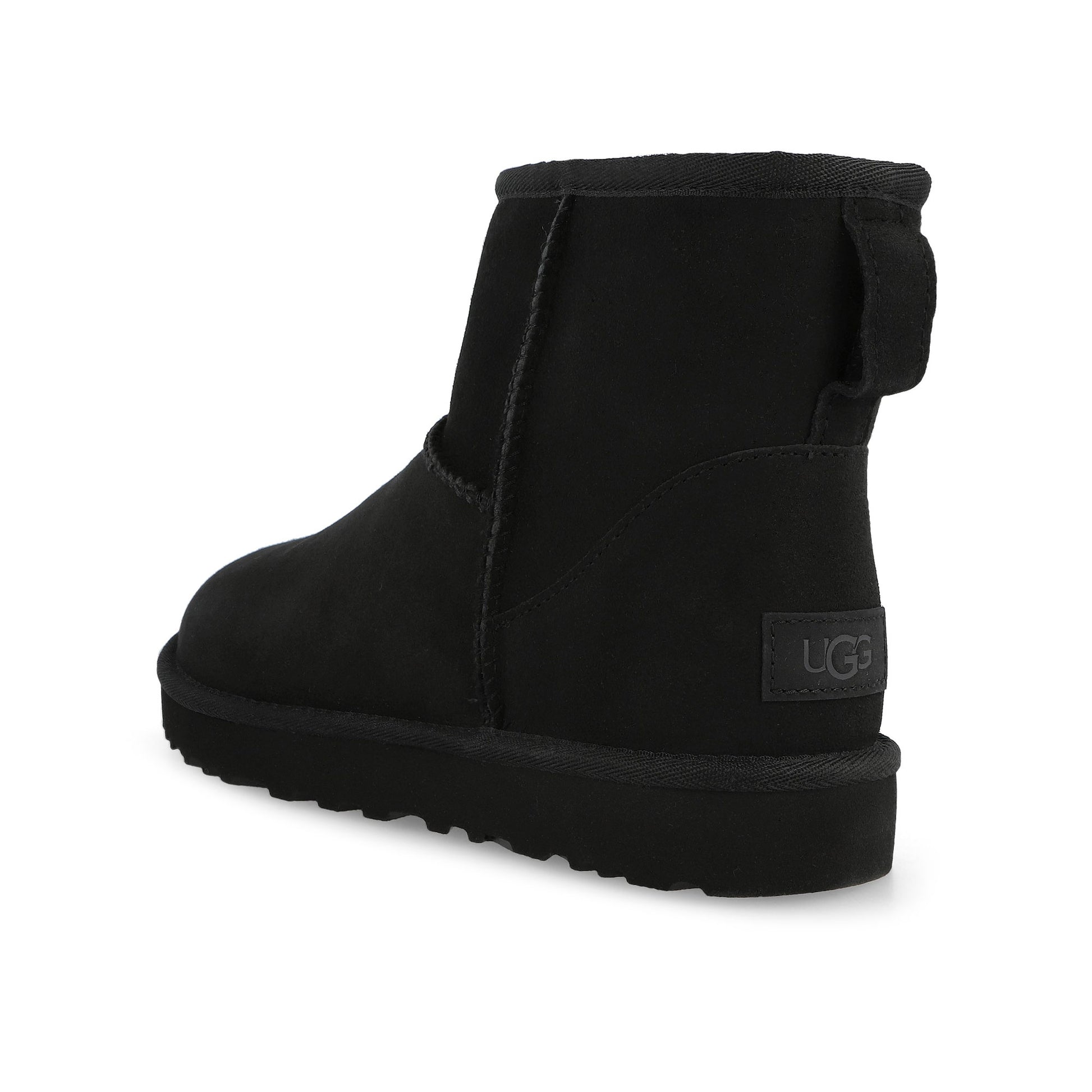 UGG W Classic Mini II  Black Boots 1016222-BLK Detail View 3 | GATE
