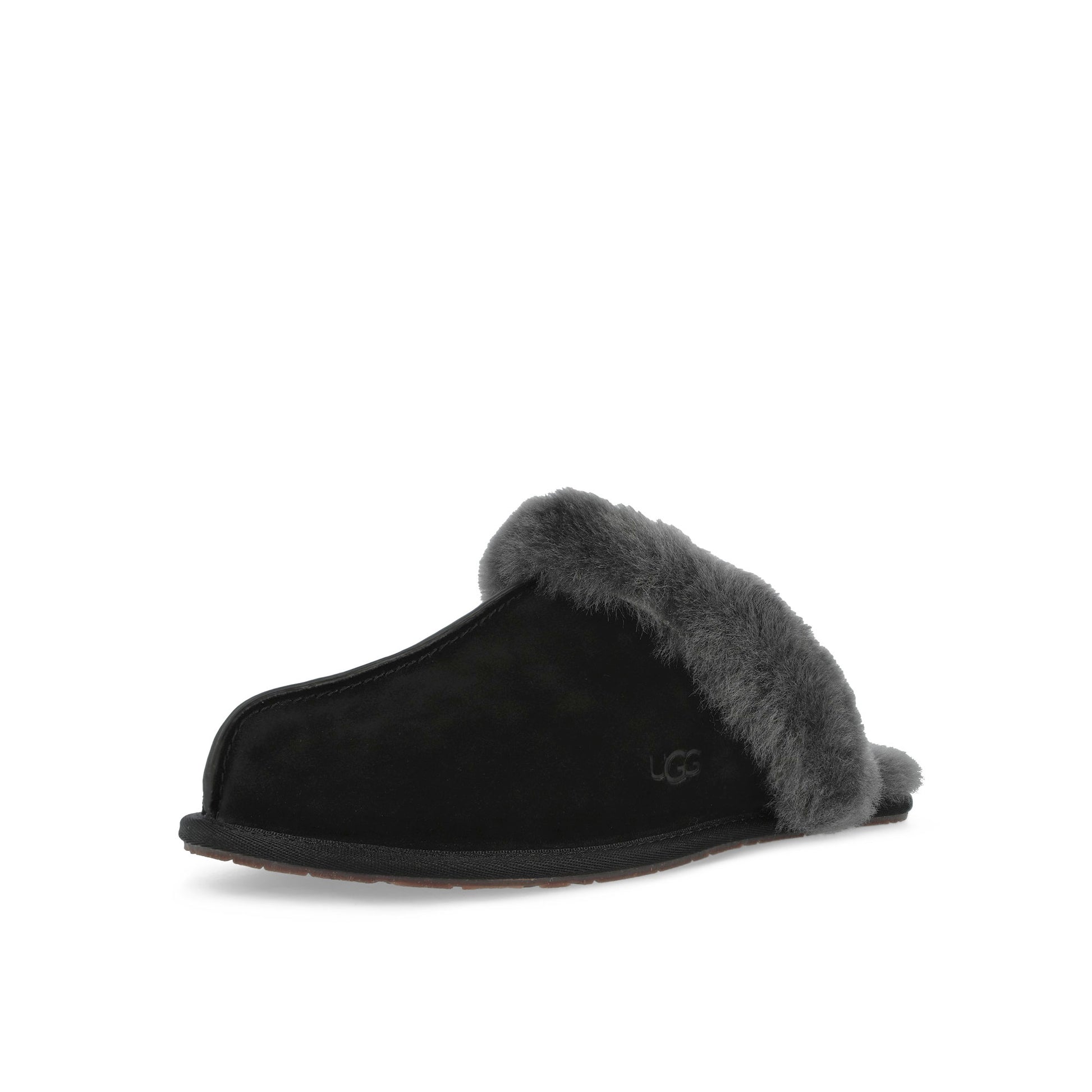 UGG W Scuffette II Black / Grey Slides 1106872-BCGR Detail View 4 | GATE