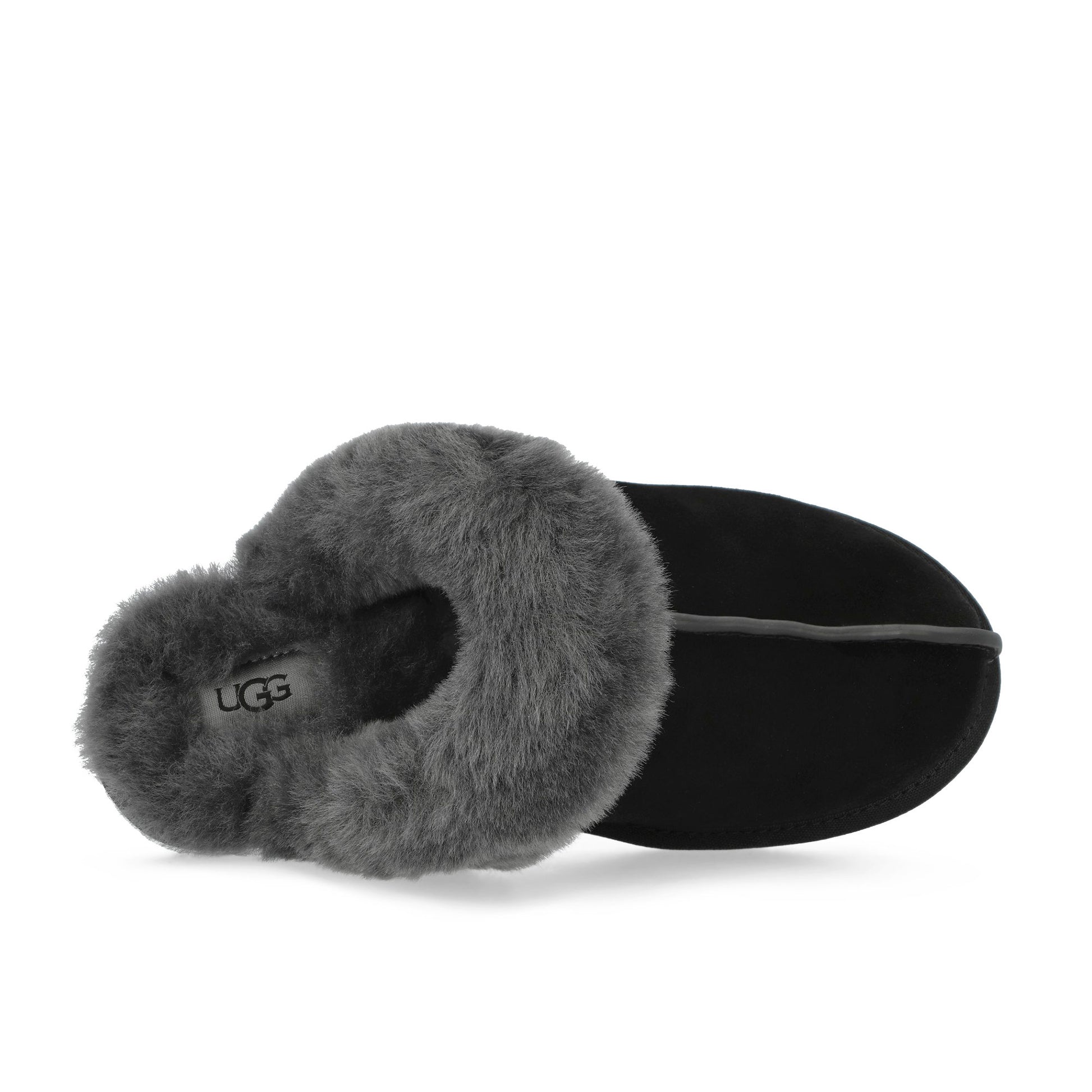 UGG W Scuffette II Black / Grey Slides 1106872-BCGR Detail View 5 | GATE