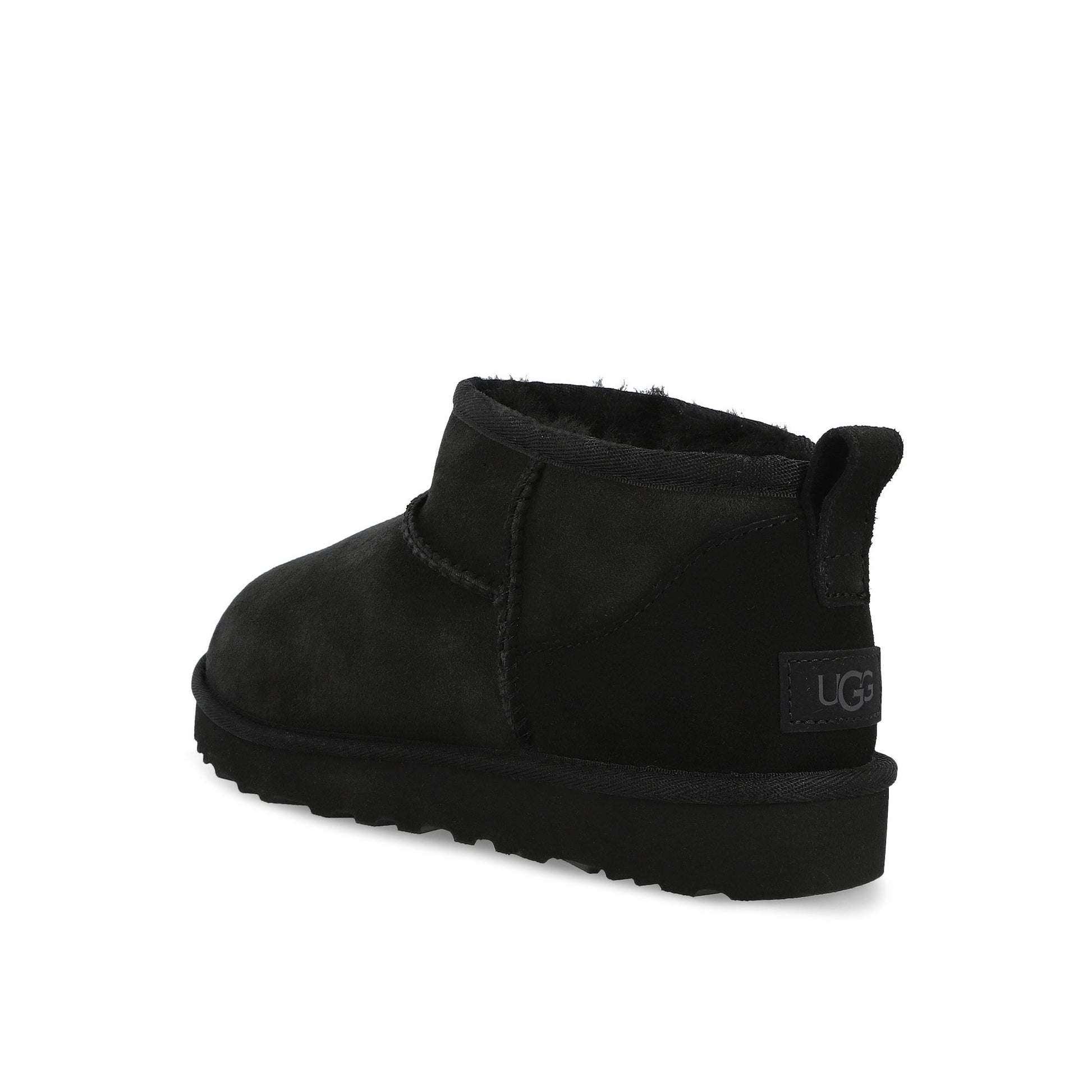 UGG  W Classic Ultra Mini Black Boots 1116109-BLK Detail View 3 | GATE
