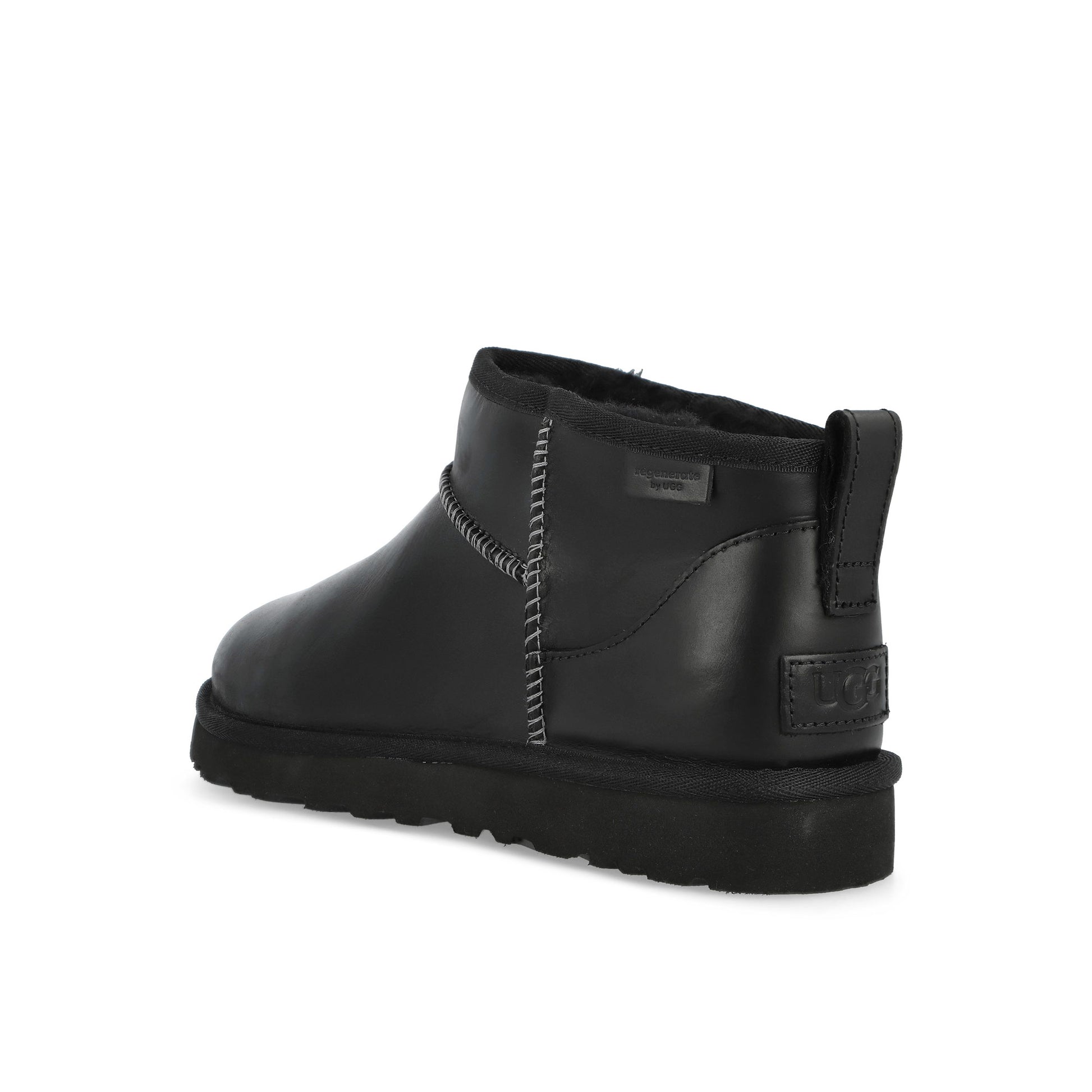 UGG M Classic Ultra Mini LTHR Regen Black Boots 1158191-BLK Detail View 3 | GATE