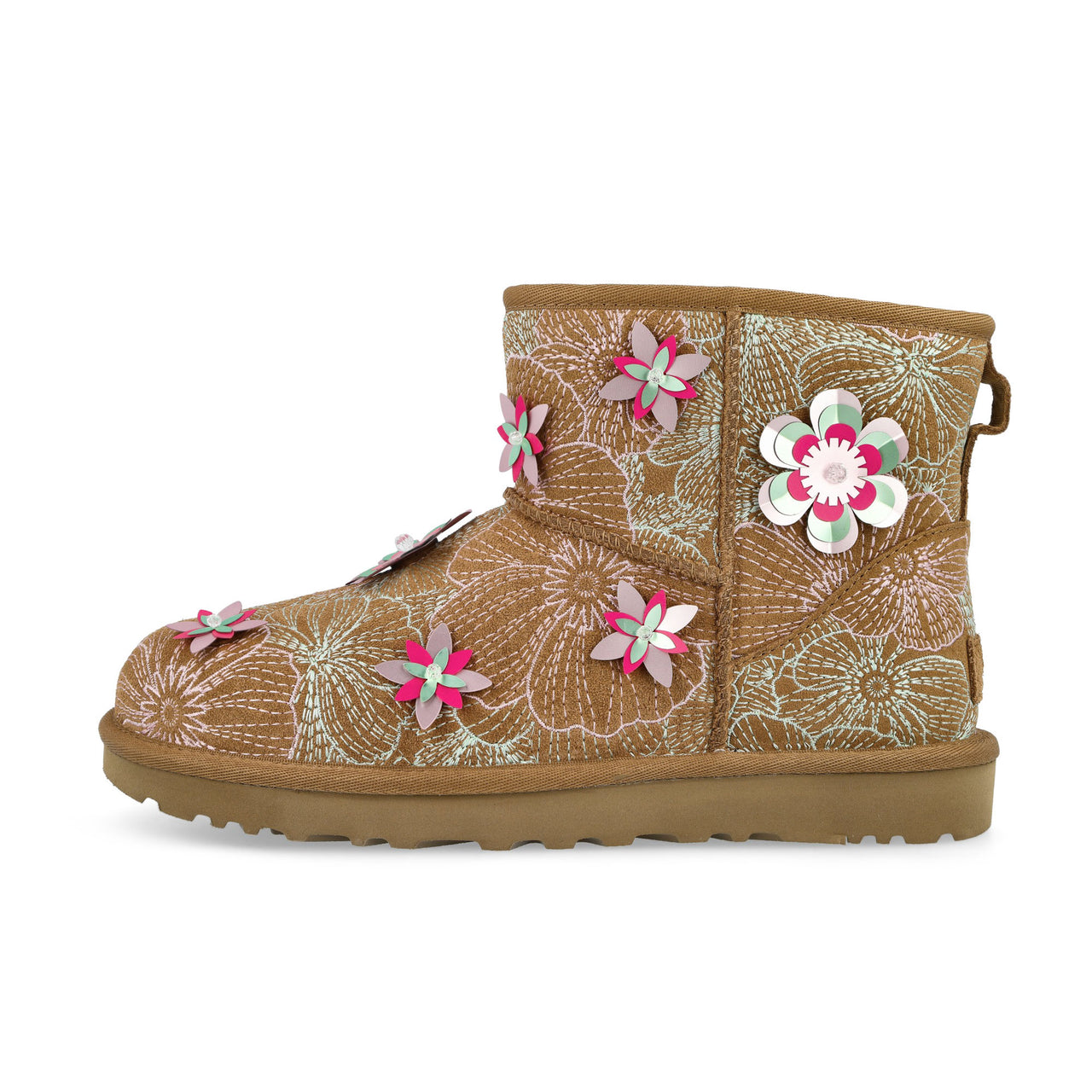 UGG W Classic Mini Meadow Chestnut Boots 1181014-CHE / Chestnut Detail View 1 | GATE
