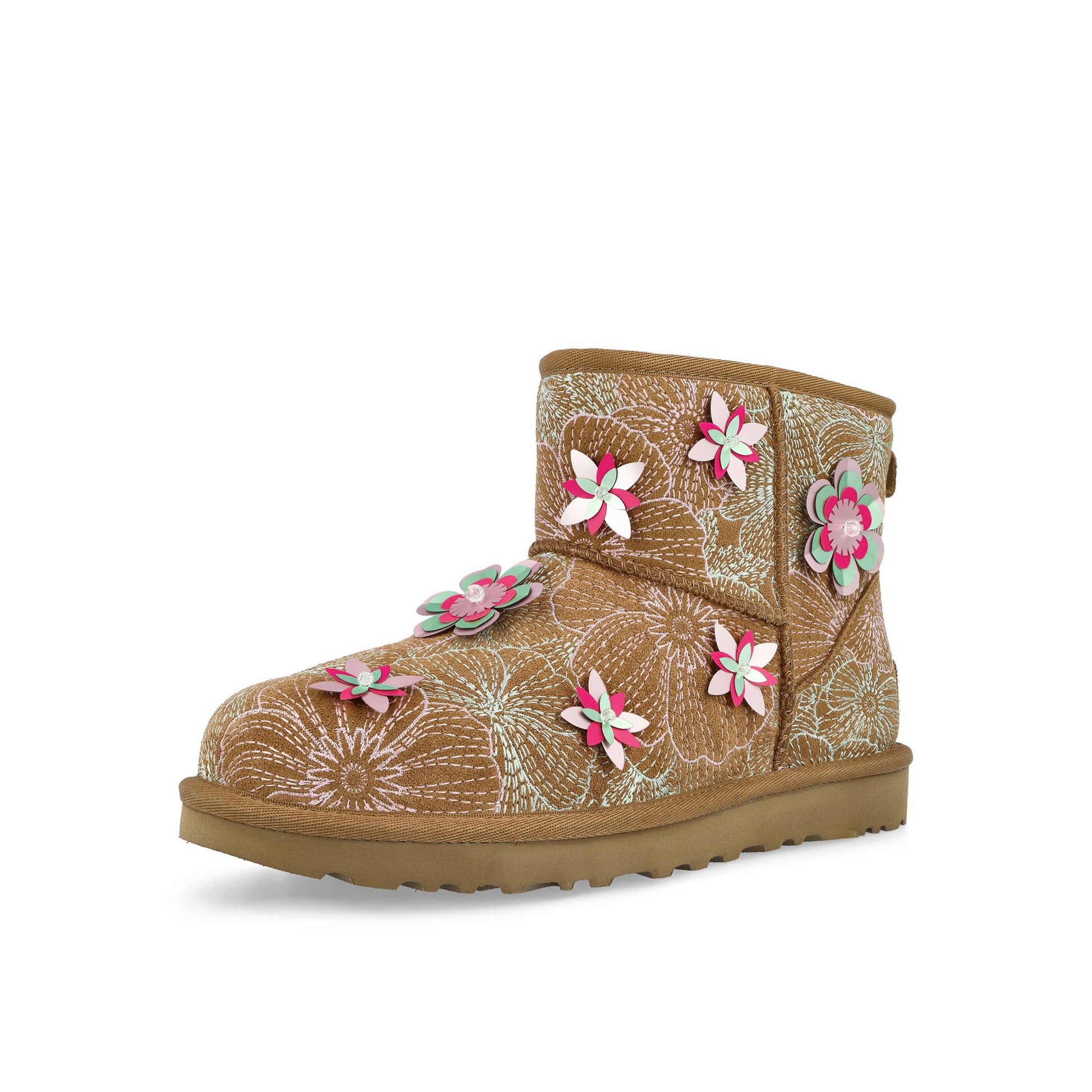 UGG W Classic Mini Meadow Chestnut Boots 1181014-CHE / Chestnut Detail View 4 | GATE
