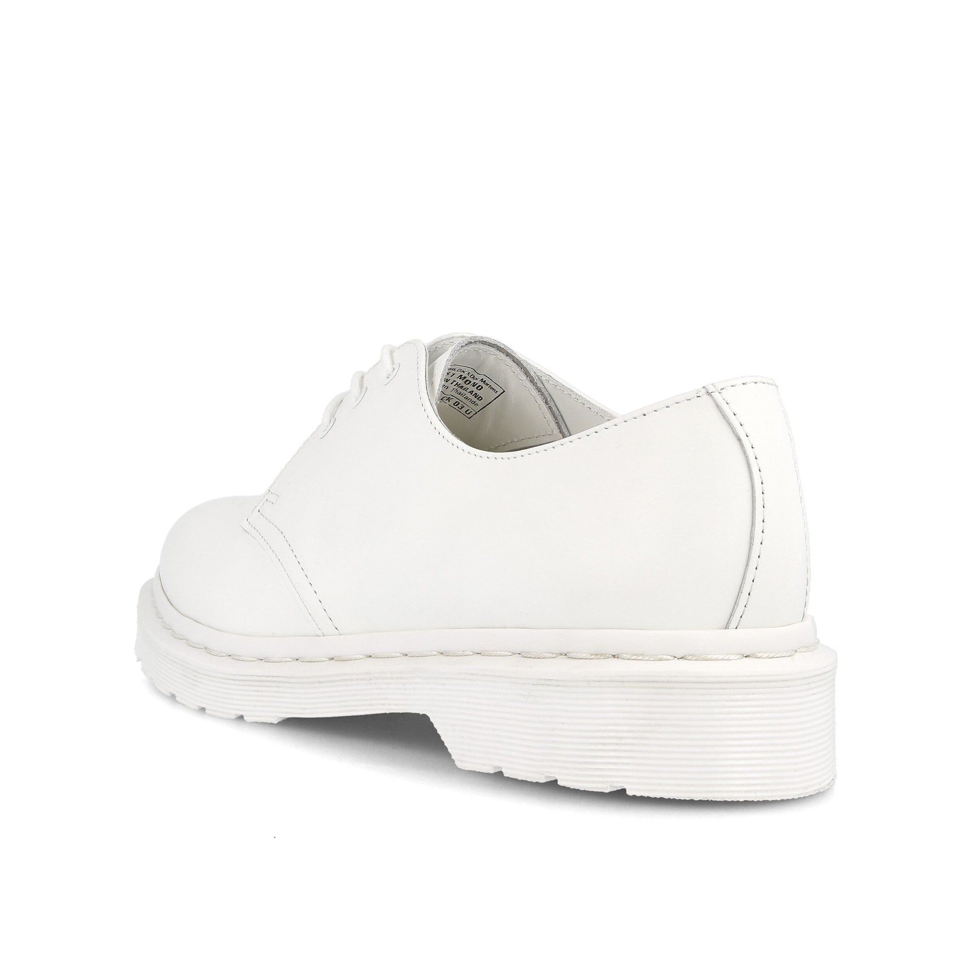 Dr. Martens 1461 Mono White Lace Ups 14346100 Detail View 3 | GATE
