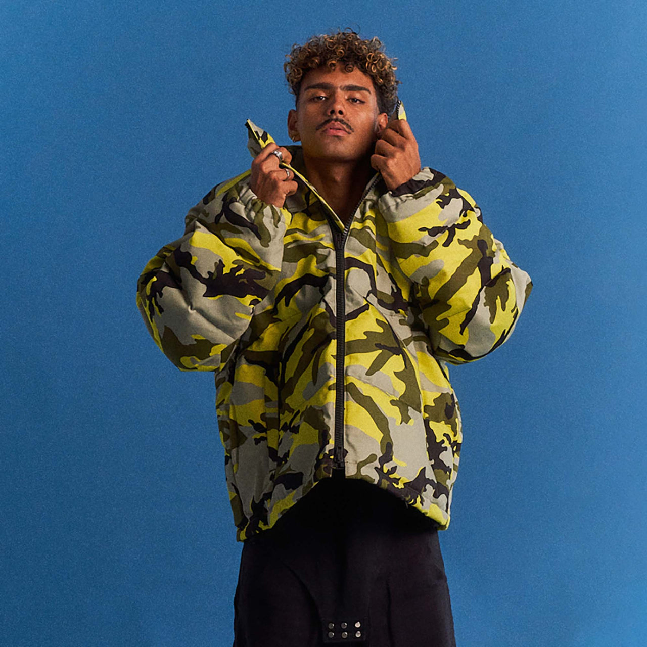 Neon Camo Logo Puffer Jacket