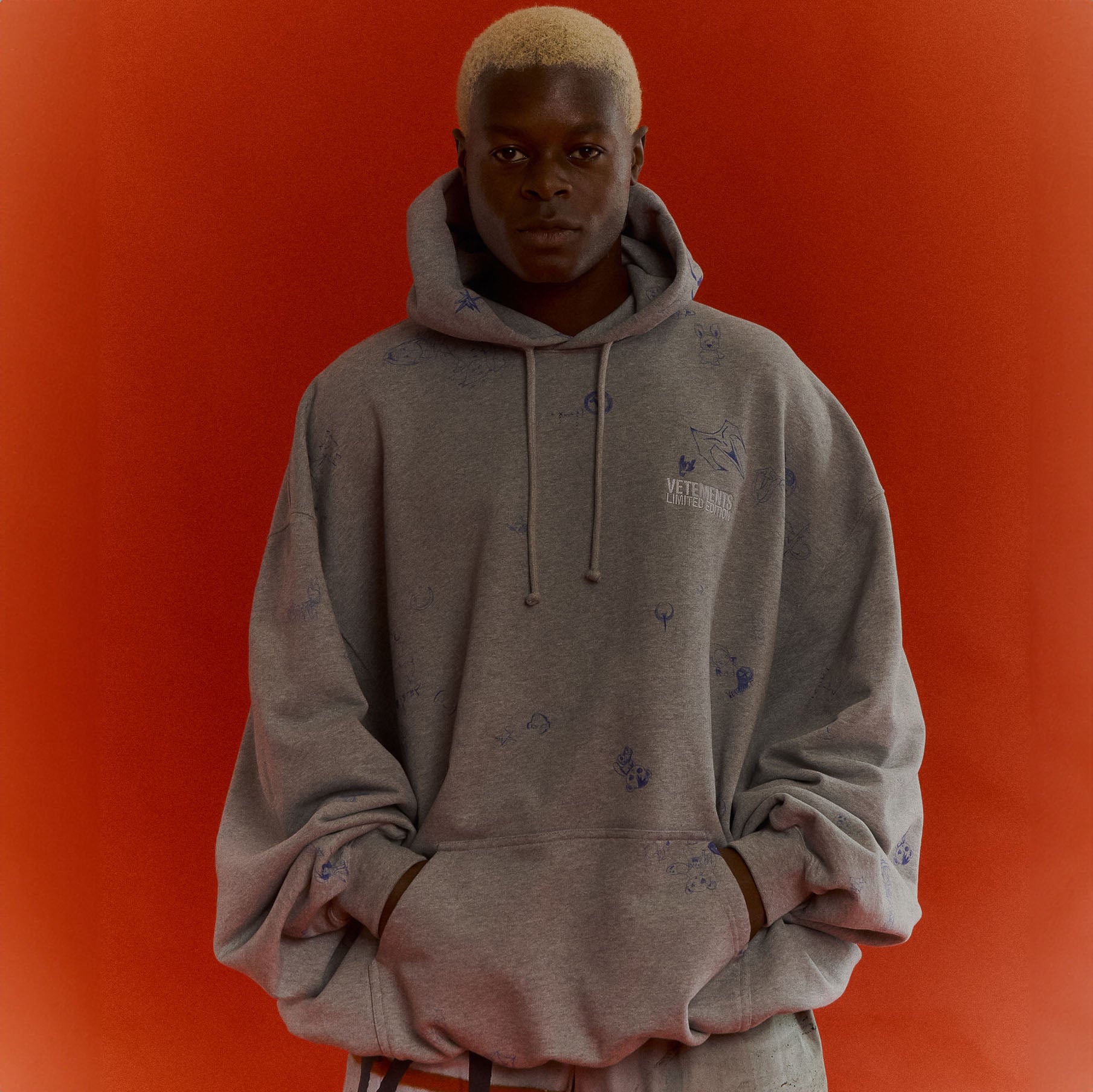 Vetements grey hot sale hoodie