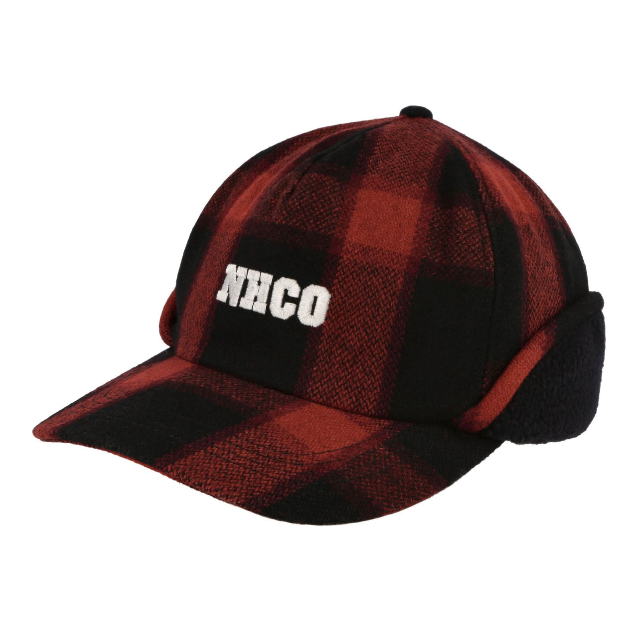 Neighborhood Buffalo Check WN. Flap Cap Red Detail view 1 | Gate