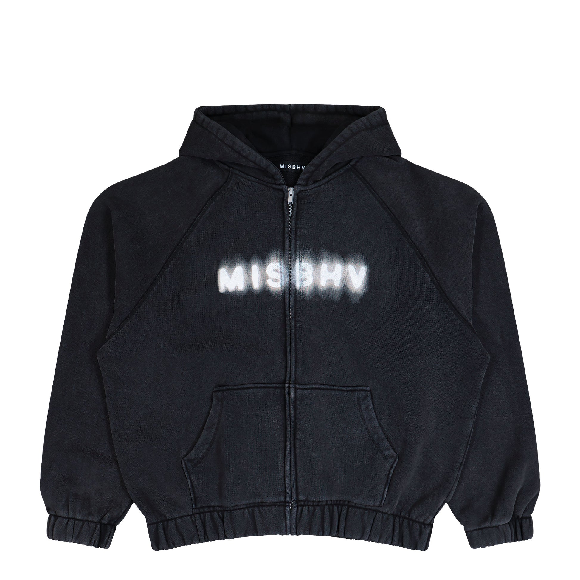 MISBHV Community Zipped Hoodie Washed Black Hoodies 230M223 Detail View 1 | GATE