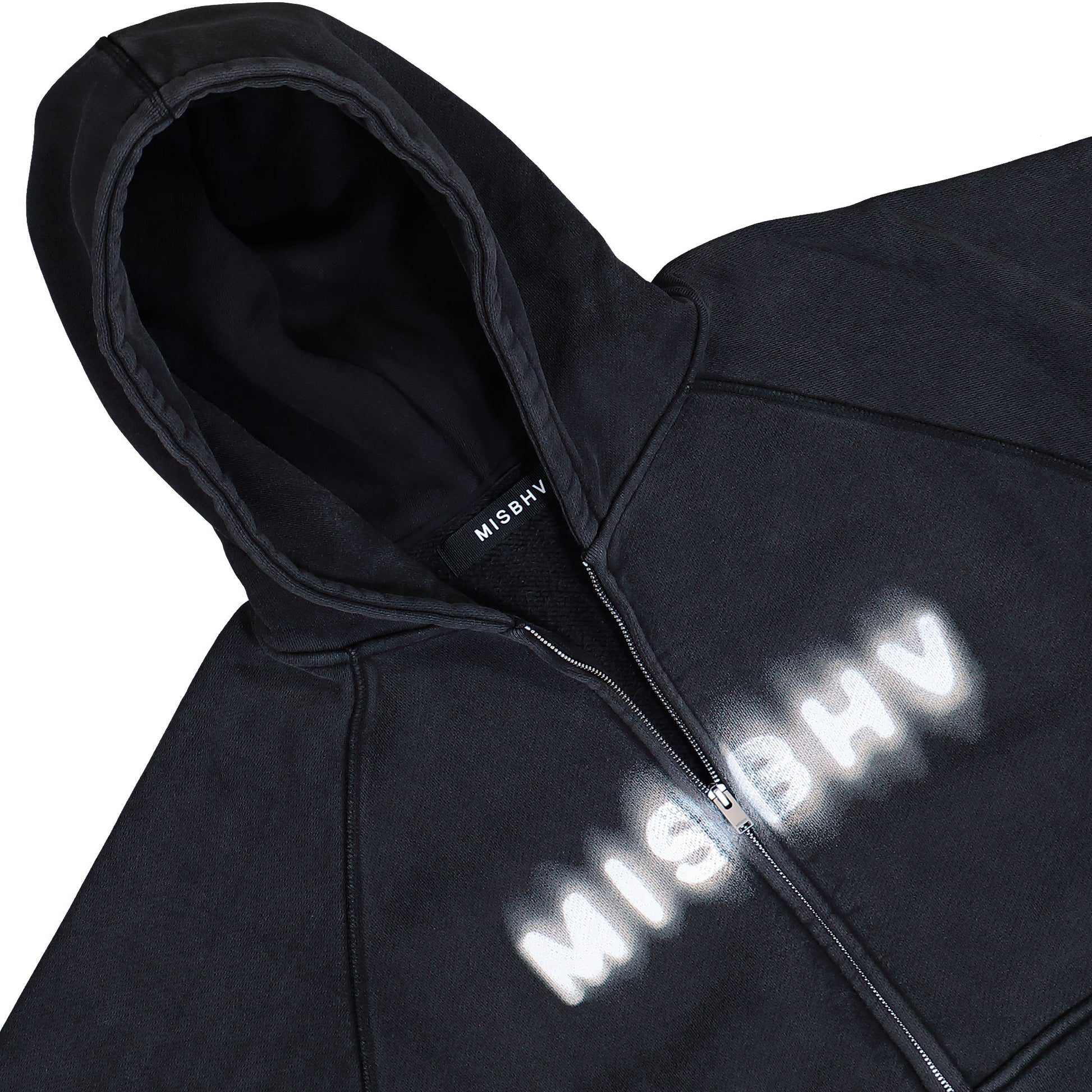 MISBHV Community Zipped Hoodie Washed Black Hoodies 230M223 Detail View 3 | GATE