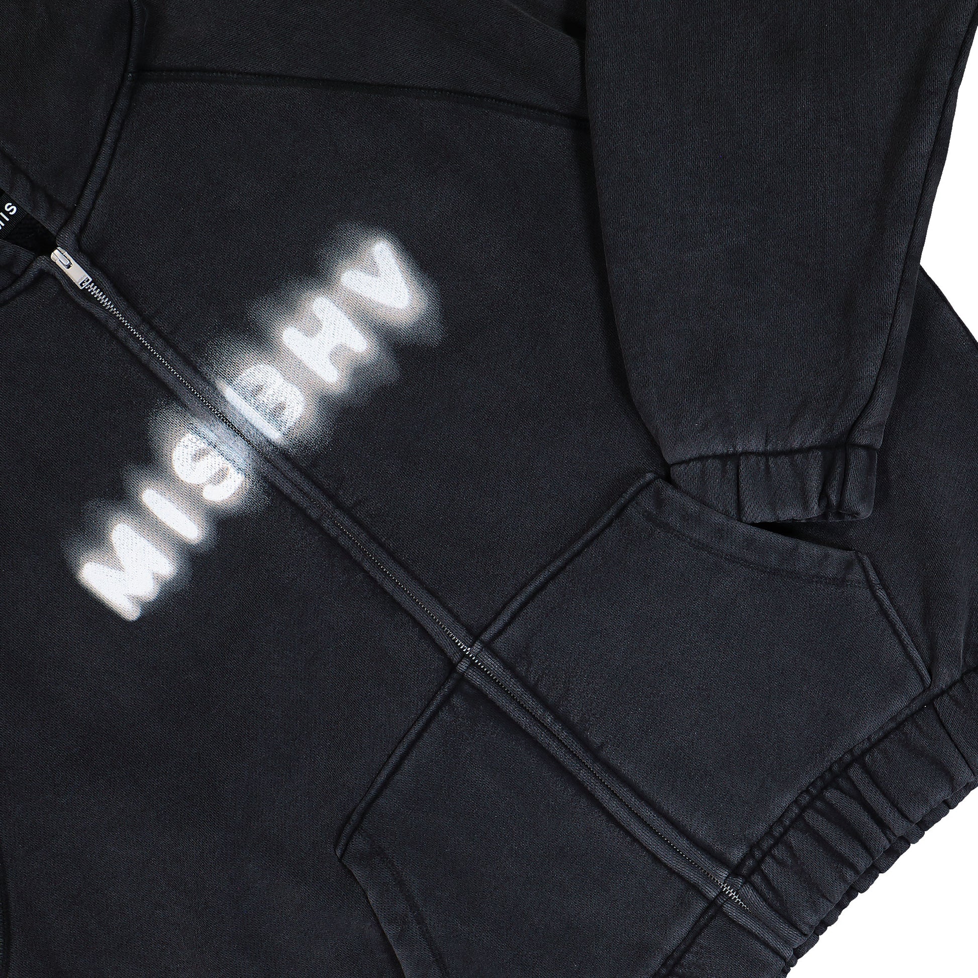 MISBHV Community Zipped Hoodie Washed Black Hoodies 230M223 Detail View 4 | GATE
