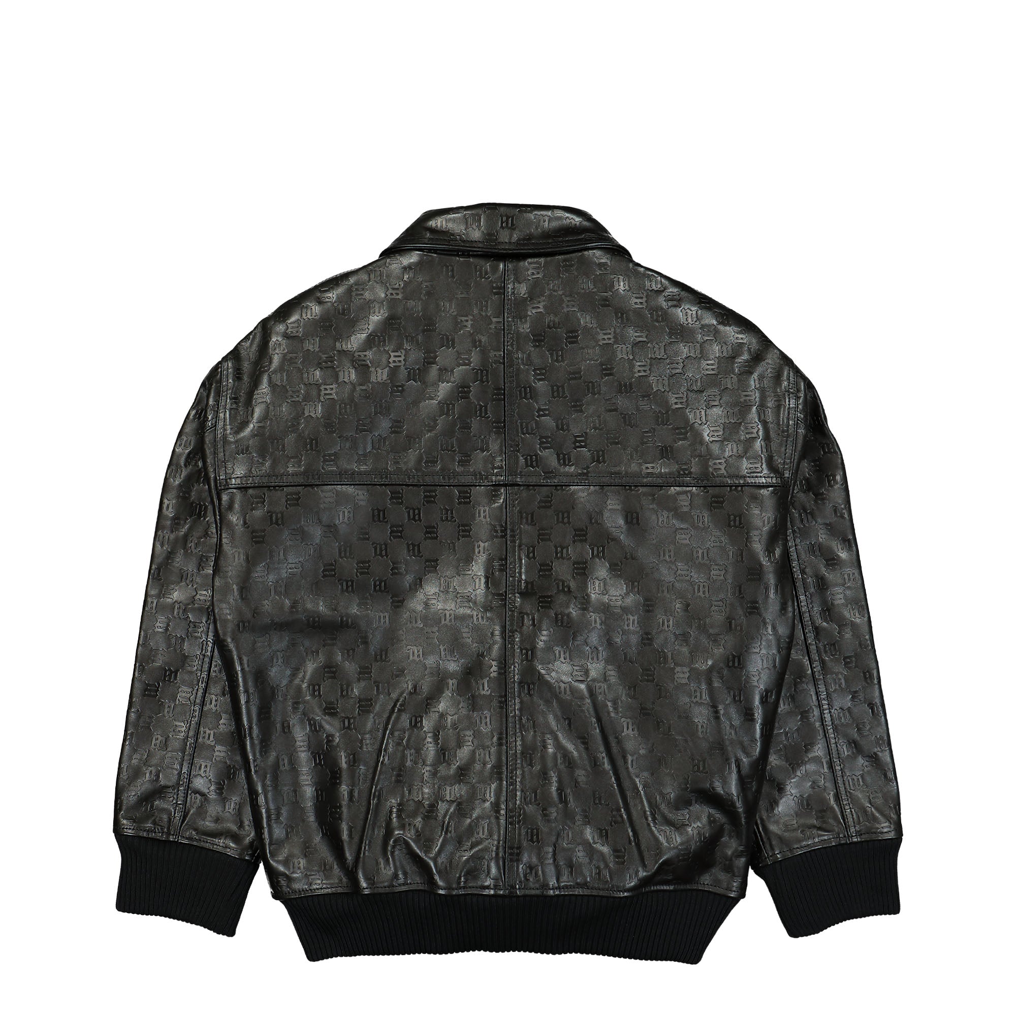 Monogram Embossed Bandit Leather Jacket | GATE