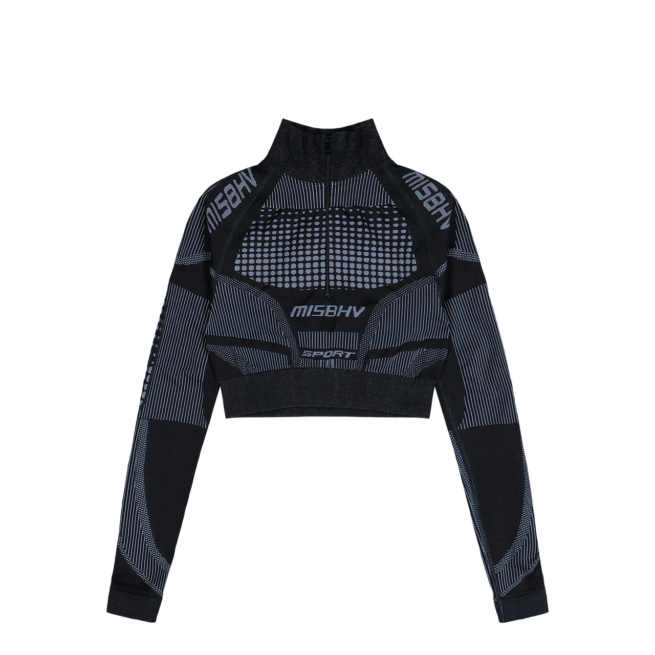 MISBHV Sport Europa Cropped Quarter-Zip Longsleeve Black Longsleeves 231W521 Detail View 1 | GATE