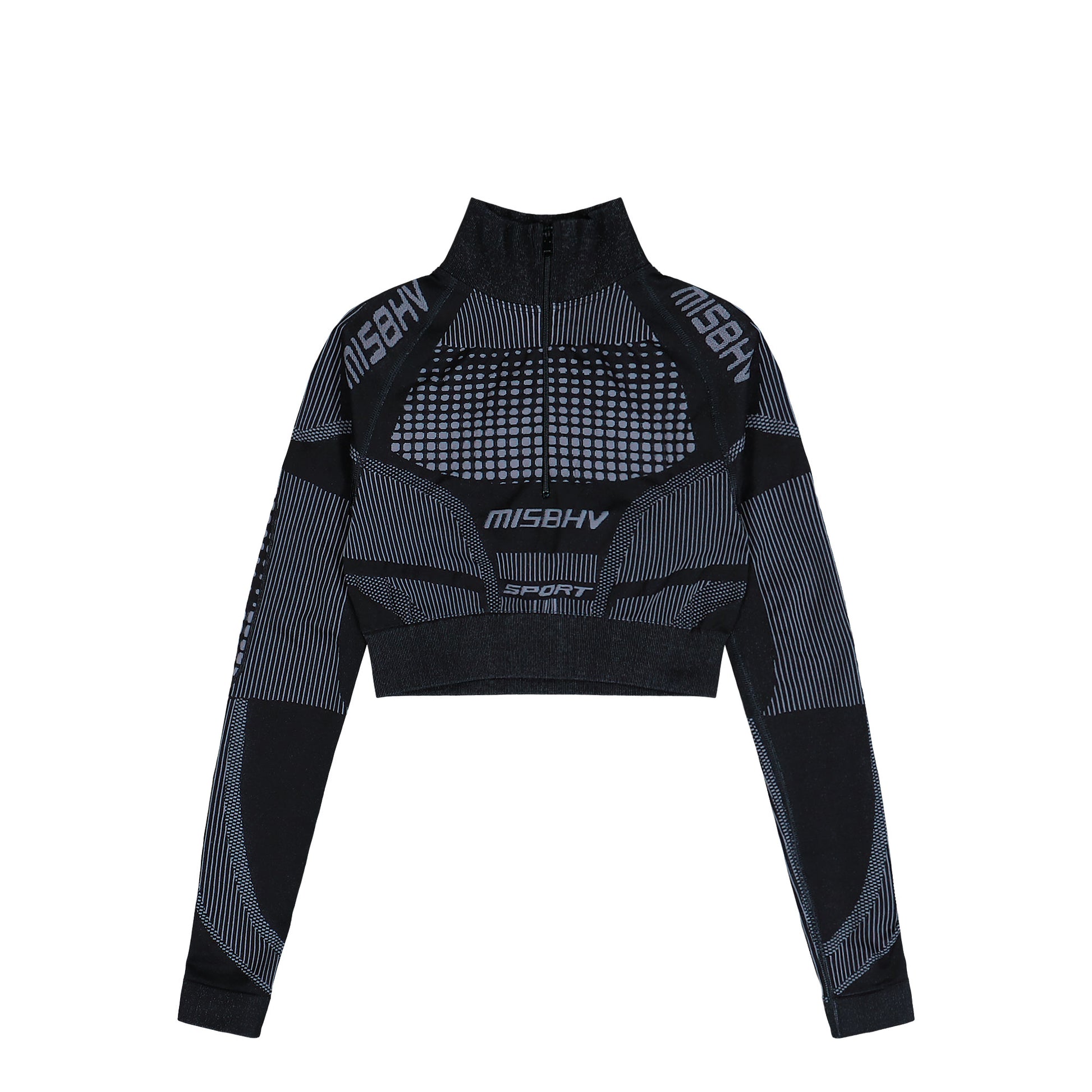 MISBHV Sport Europa Cropped Quarter-Zip Longsleeve Black Longsleeves 231W521 Detail View 1 | GATE