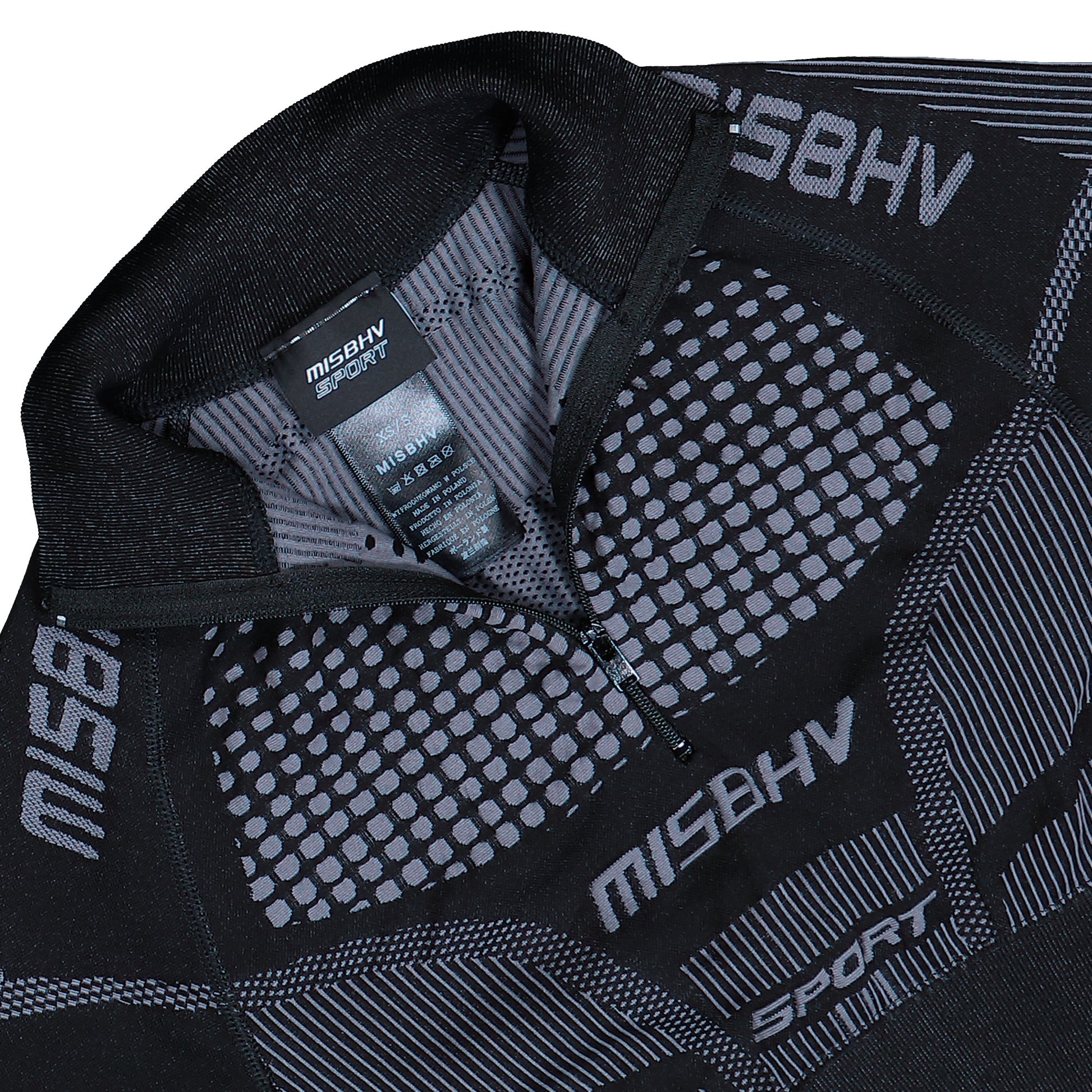 MISBHV Sport Europa Cropped Quarter-Zip Longsleeve Black Longsleeves 231W521 Detail View 3 | GATE