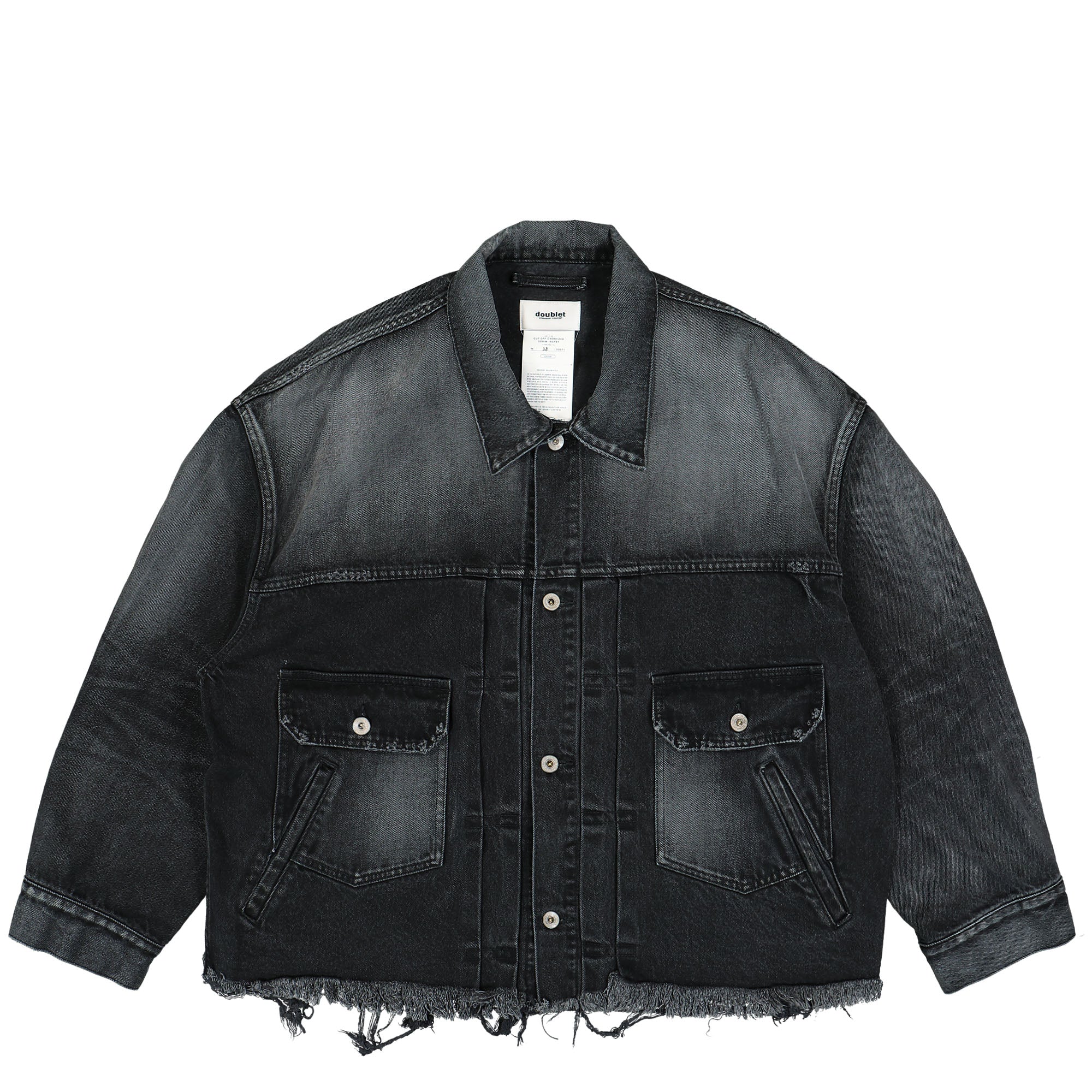 Cut off outlet black denim jacket