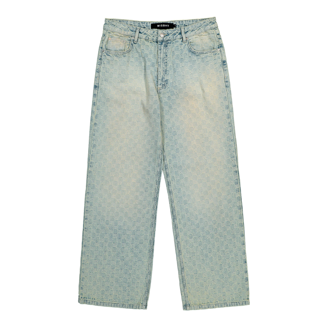 MISBHV Monogram Ocean Washed Jeans Pale Blue Denim 250M316 Detail View 1 | GATE