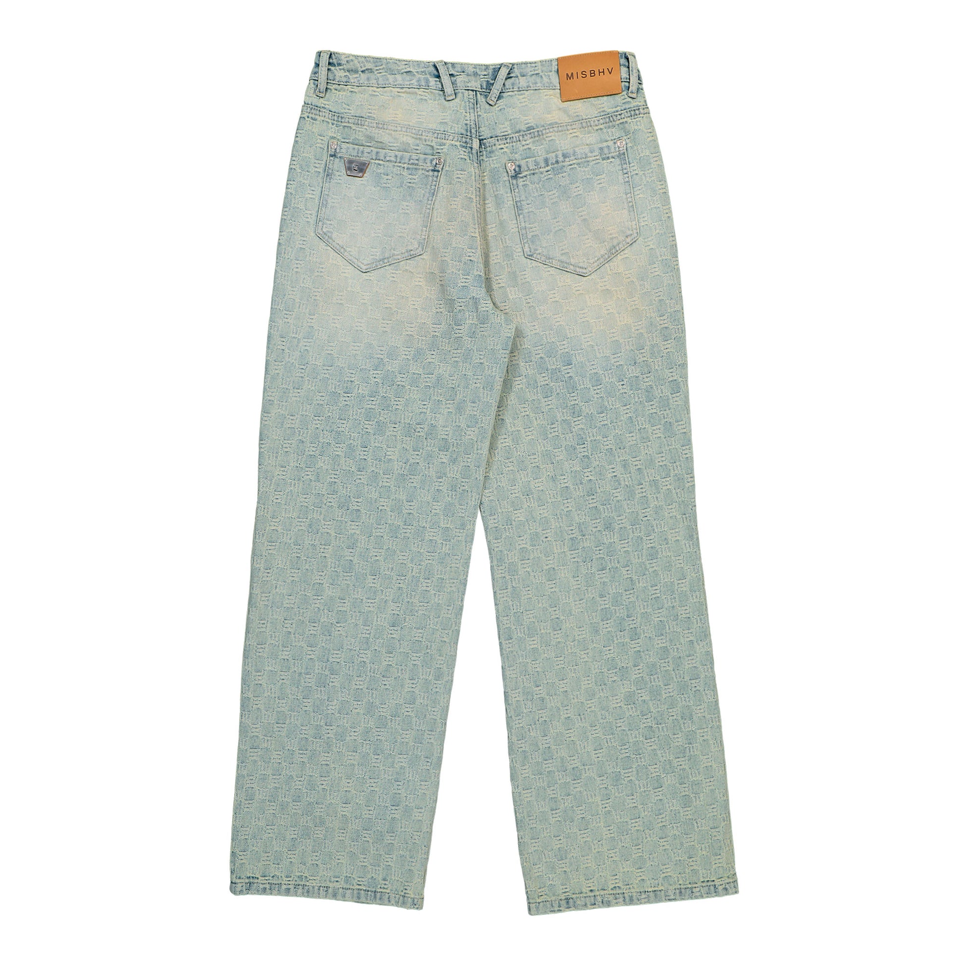 MISBHV Monogram Ocean Washed Jeans Pale Blue Denim 250M316 Detail View 2 | GATE