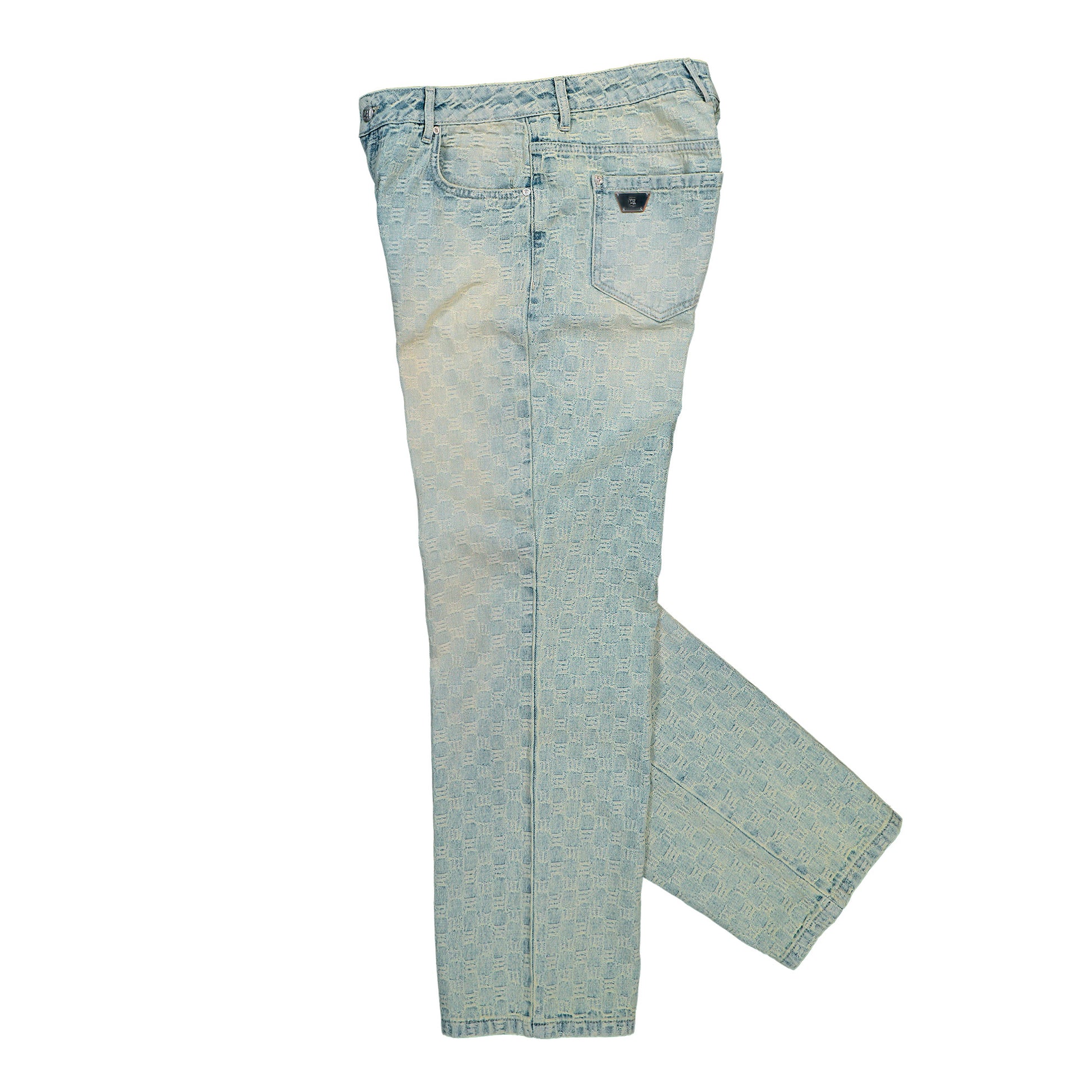 MISBHV Monogram Ocean Washed Jeans Pale Blue Denim 250M316 Detail View 3 | GATE