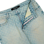 MISBHV Monogram Ocean Washed Jeans Pale Blue Denim 250M316 Detail View 4 | GATE