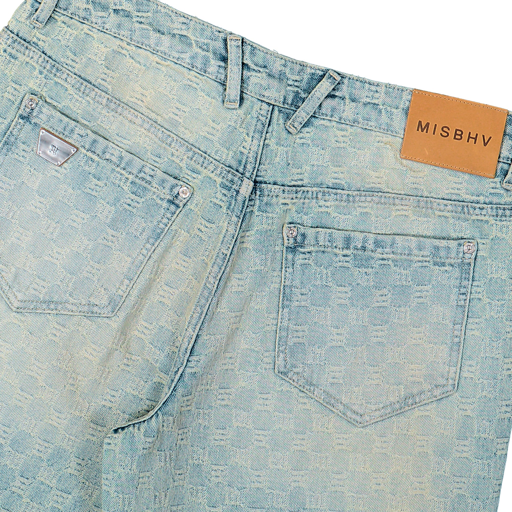 MISBHV Monogram Ocean Washed Jeans Pale Blue Denim 250M316 Detail View 5 | GATE