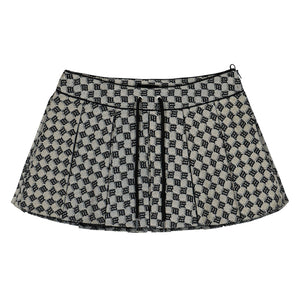 MISBHV Monogram Jacquard Canvas Mini Skirt Grey Detail view 1 | Gate