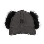 MISBHV Sankt Moritz Fur Cap Washed Black Caps 251A502 Detail View 5 | GATE