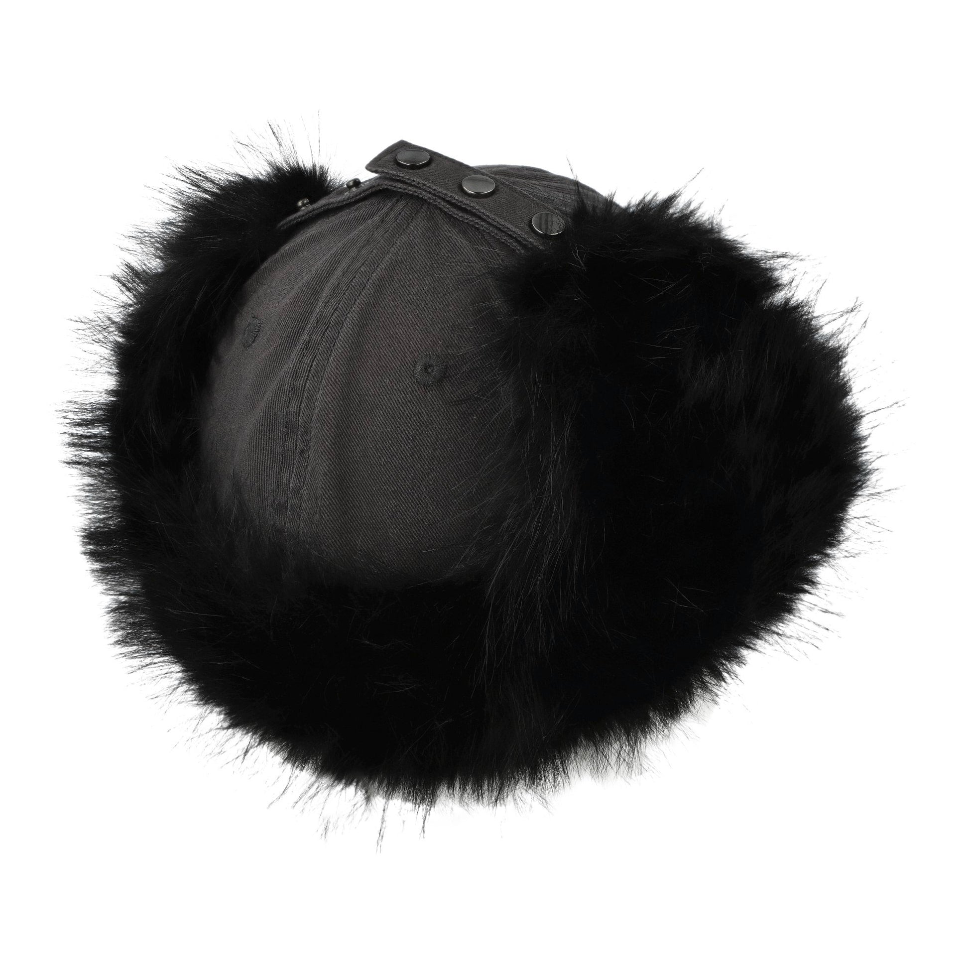 MISBHV Sankt Moritz Fur Cap Washed Black Caps 251A502 Detail View 6 | GATE