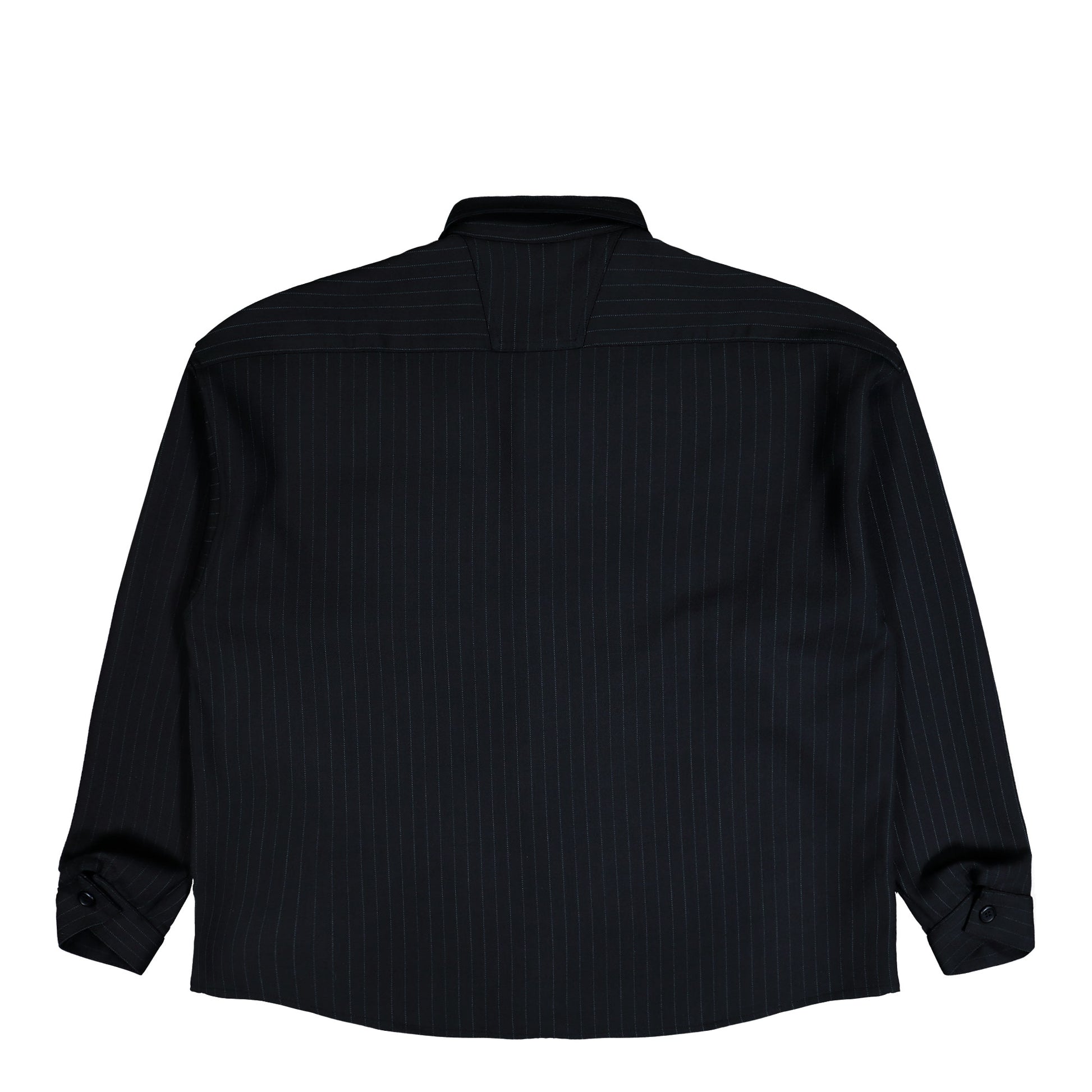 MISBHV Pinstripe Overshirt Black Shirts 251M141 Detail View 2 | GATE