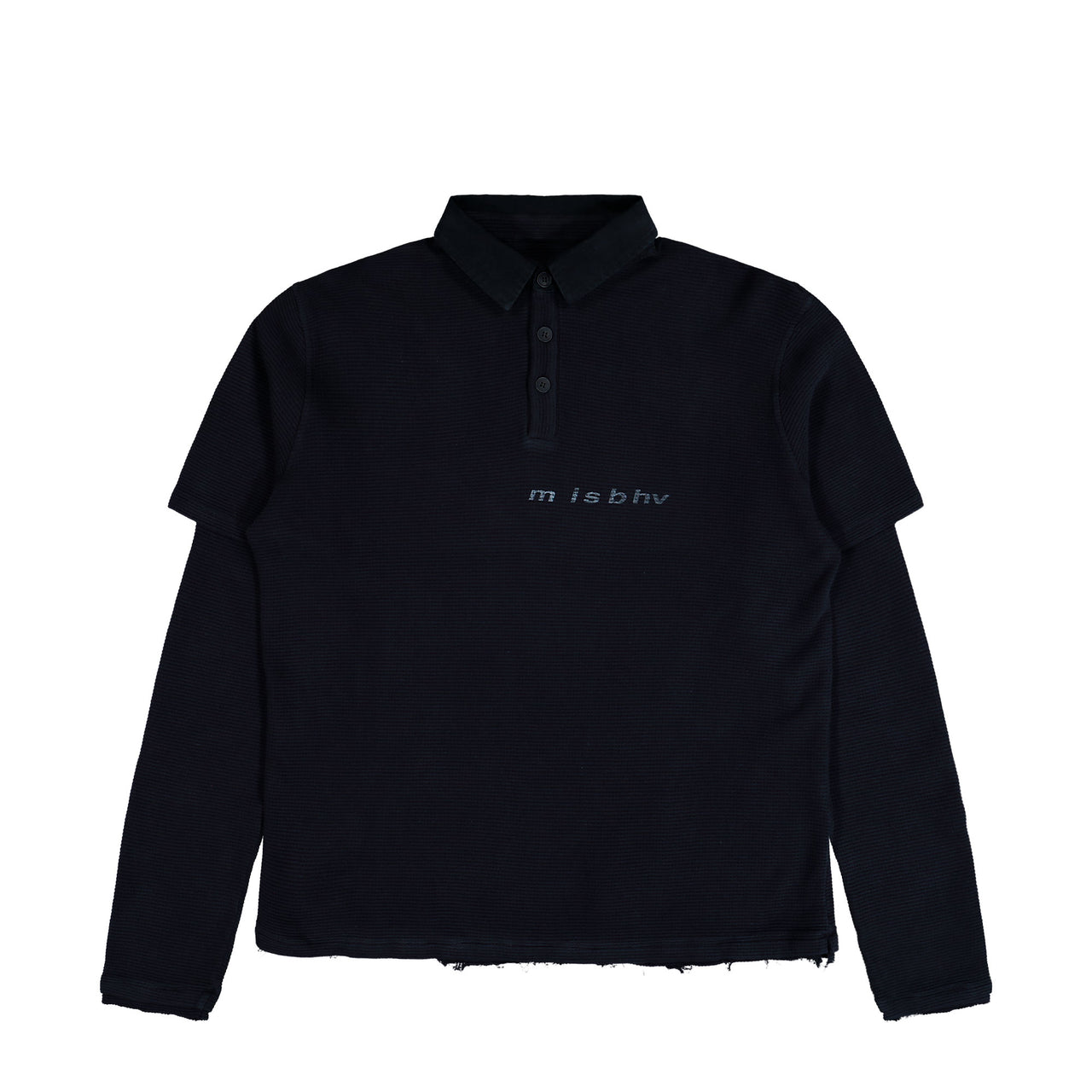 MISBHV Layered Polo Longsleeve Washed Black Longsleeves 251M153 Detail View 1 | GATE