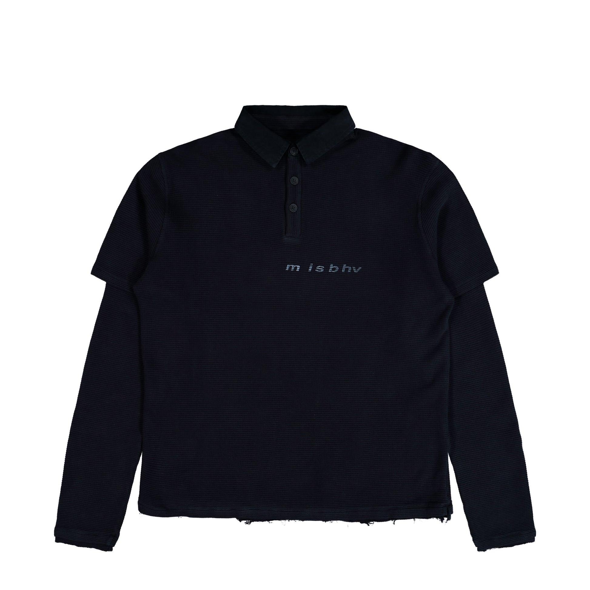 MISBHV Layered Polo Longsleeve Washed Black Longsleeves 251M153 Detail View 1 | GATE