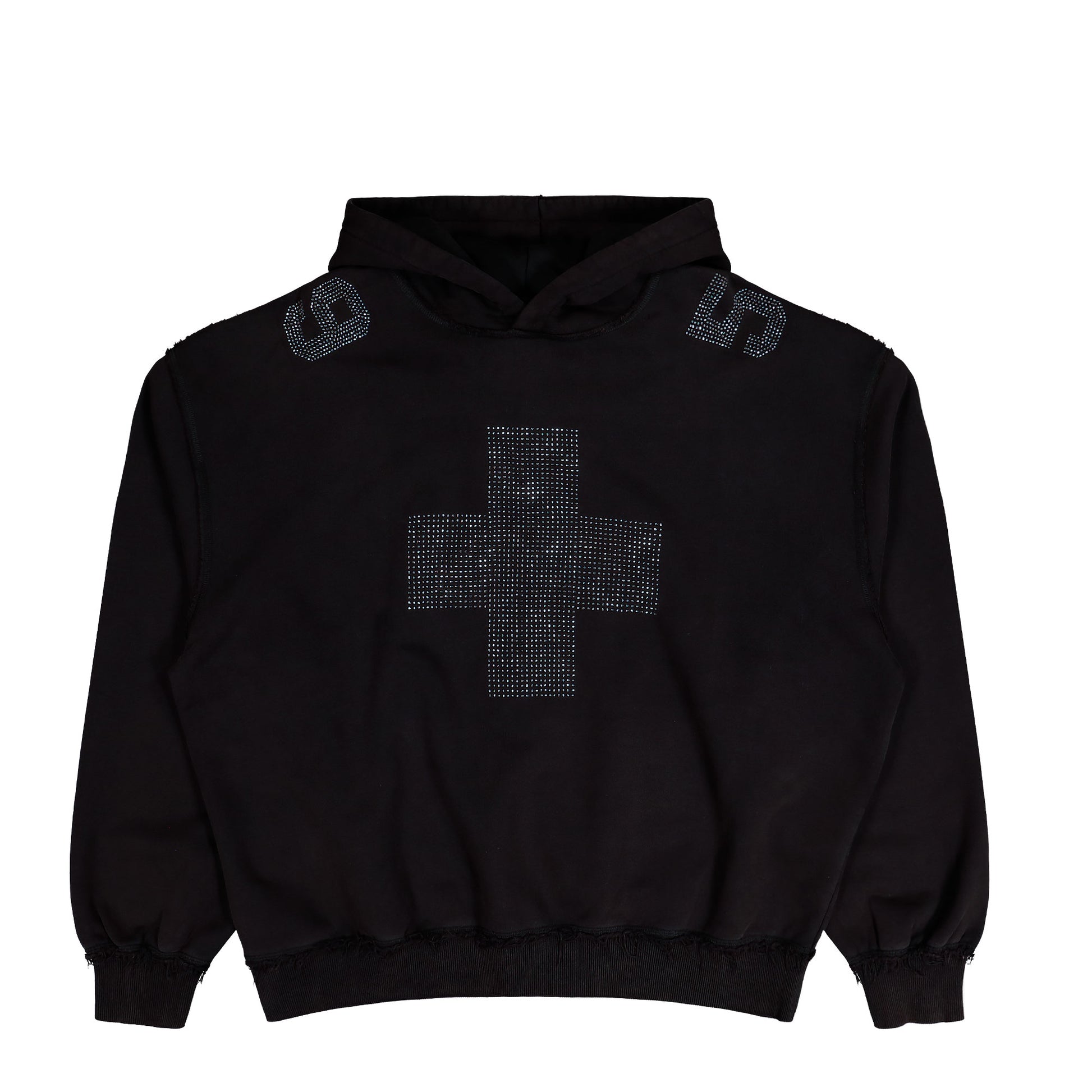 MISBHV Cross Hoodie Washed Black Hoodies 251M207 Detail View 1 | GATE