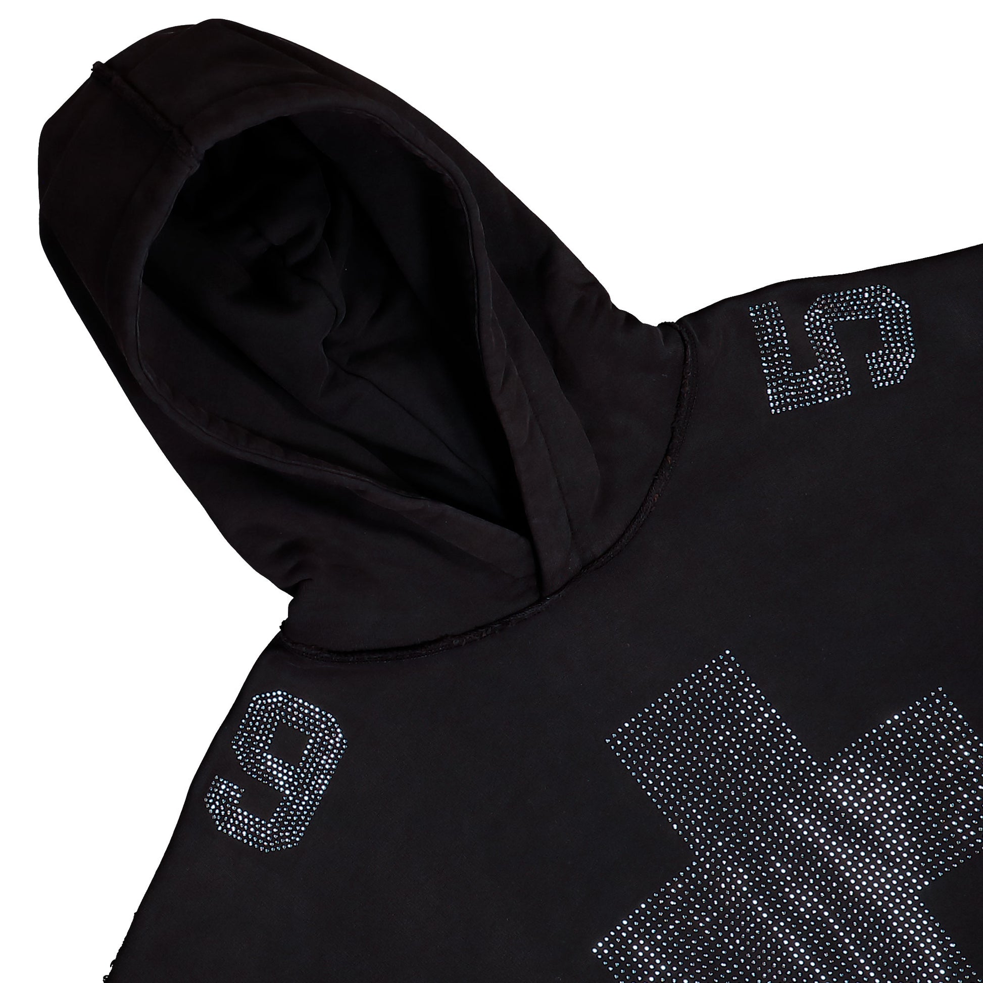 MISBHV Cross Hoodie Washed Black Hoodies 251M207 Detail View 3 | GATE