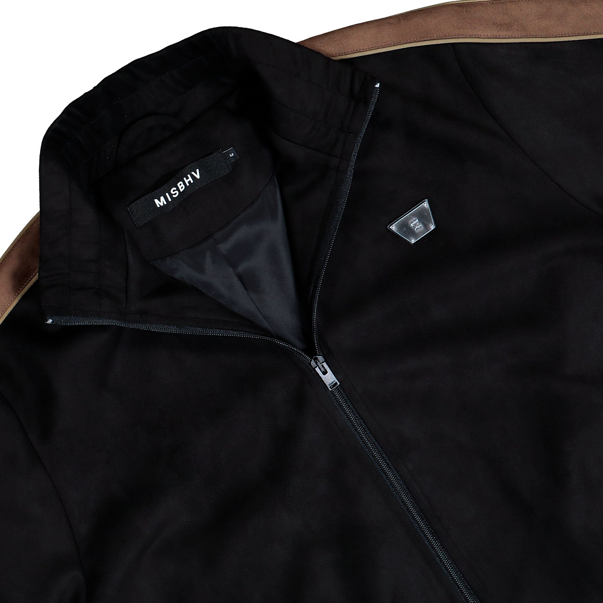 MISBHV Faux Suede Track Jacket Black Jackets 251M417 Detail View 3 | GATE